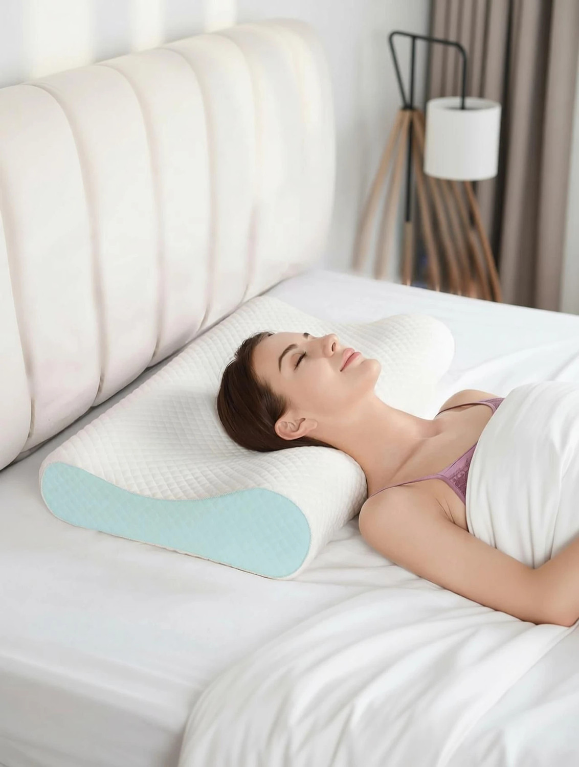 Image of HKZ-YG Memory Foam Orthopaedic Pillow Pack of 2 Solid (white fiber)