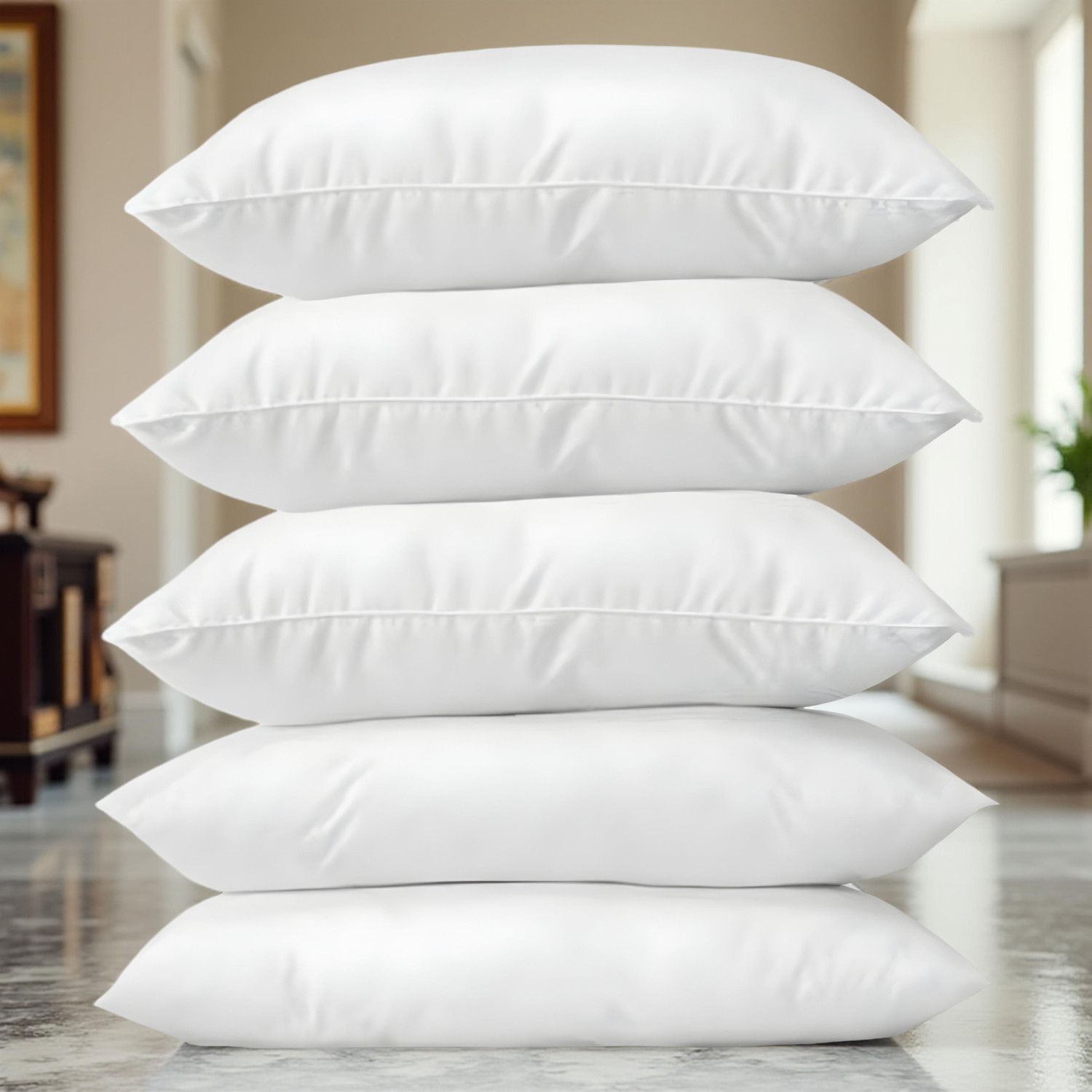 Image of Microfibre Sleeping Pillow Pack of 5 Abstract STOMIA (White)