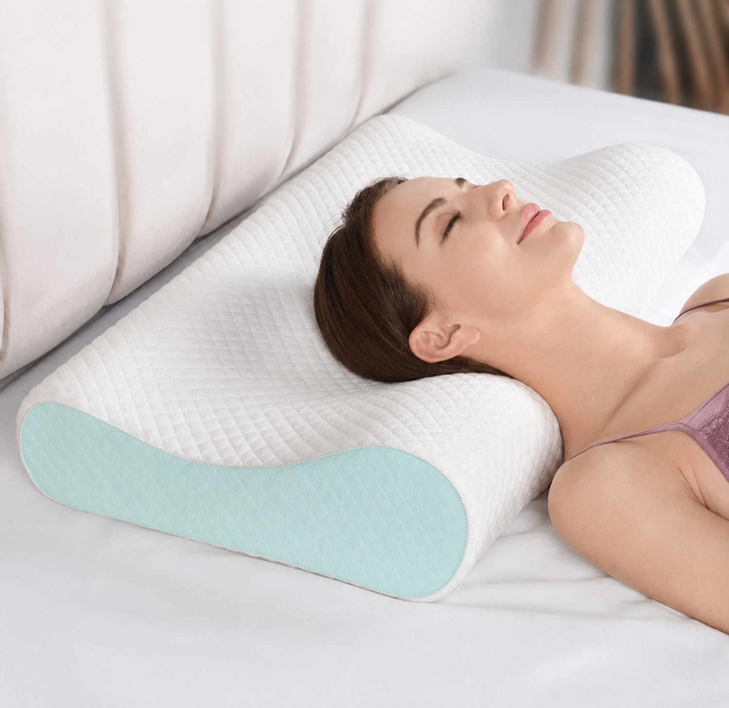 Image of HKZ-YG Memory Foam Orthopaedic Pillow Pack of 2 Solid (white fiber)