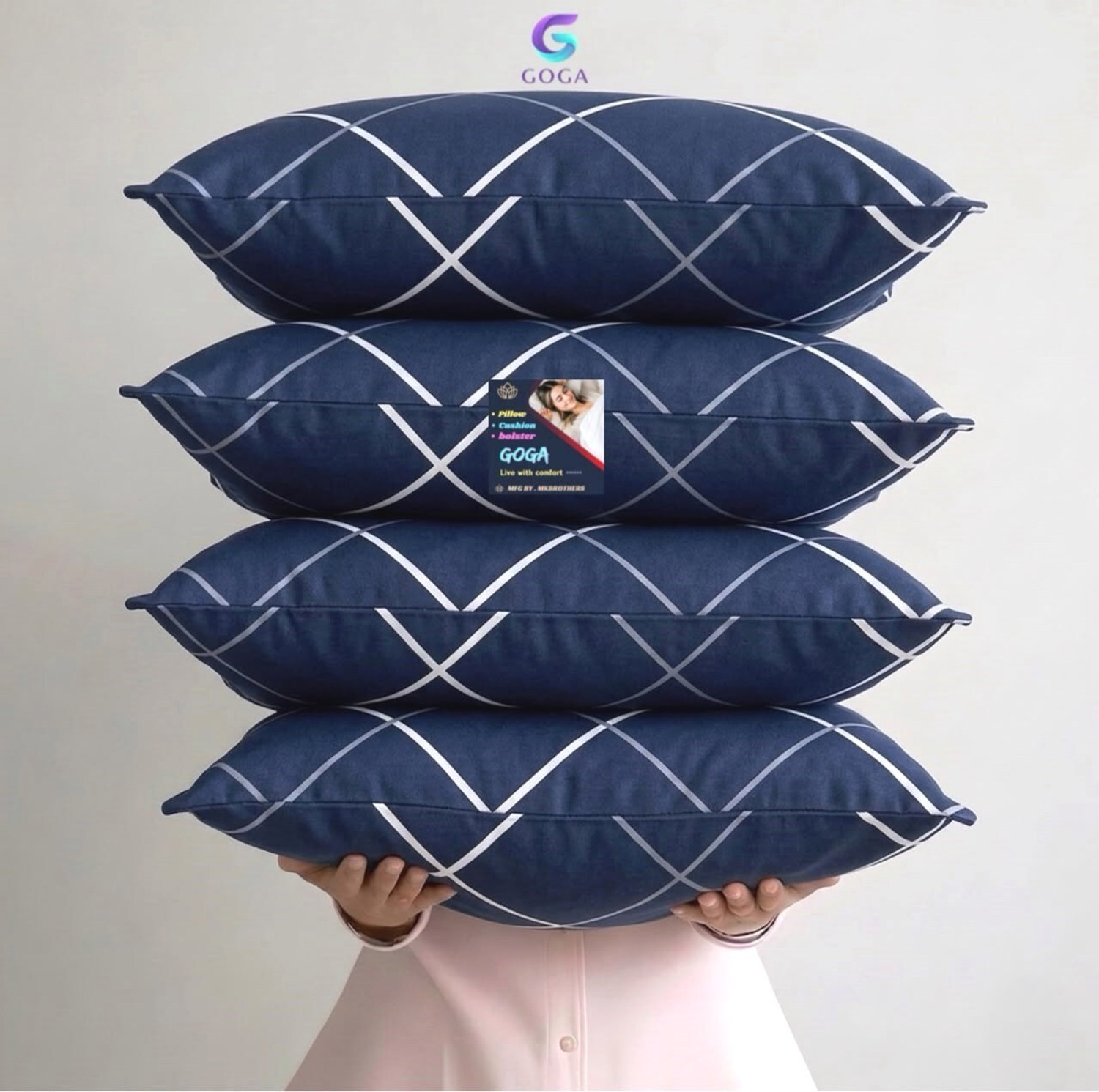 Image of GOGA Cotton Sleeping Pillow Pack of 4 Solid LUXURY (White)