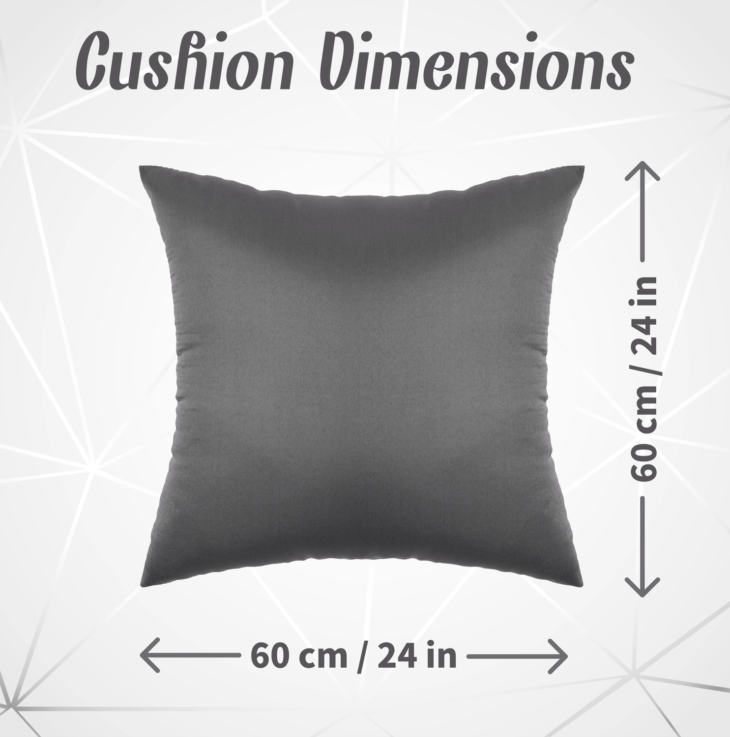 Image of VLYSIUM Polyester Fibre Cushion Pack of 5 Solid 24x24 inch big size cushion for sofa pillow set of 3 (60 cm*60 cm) (Grey)