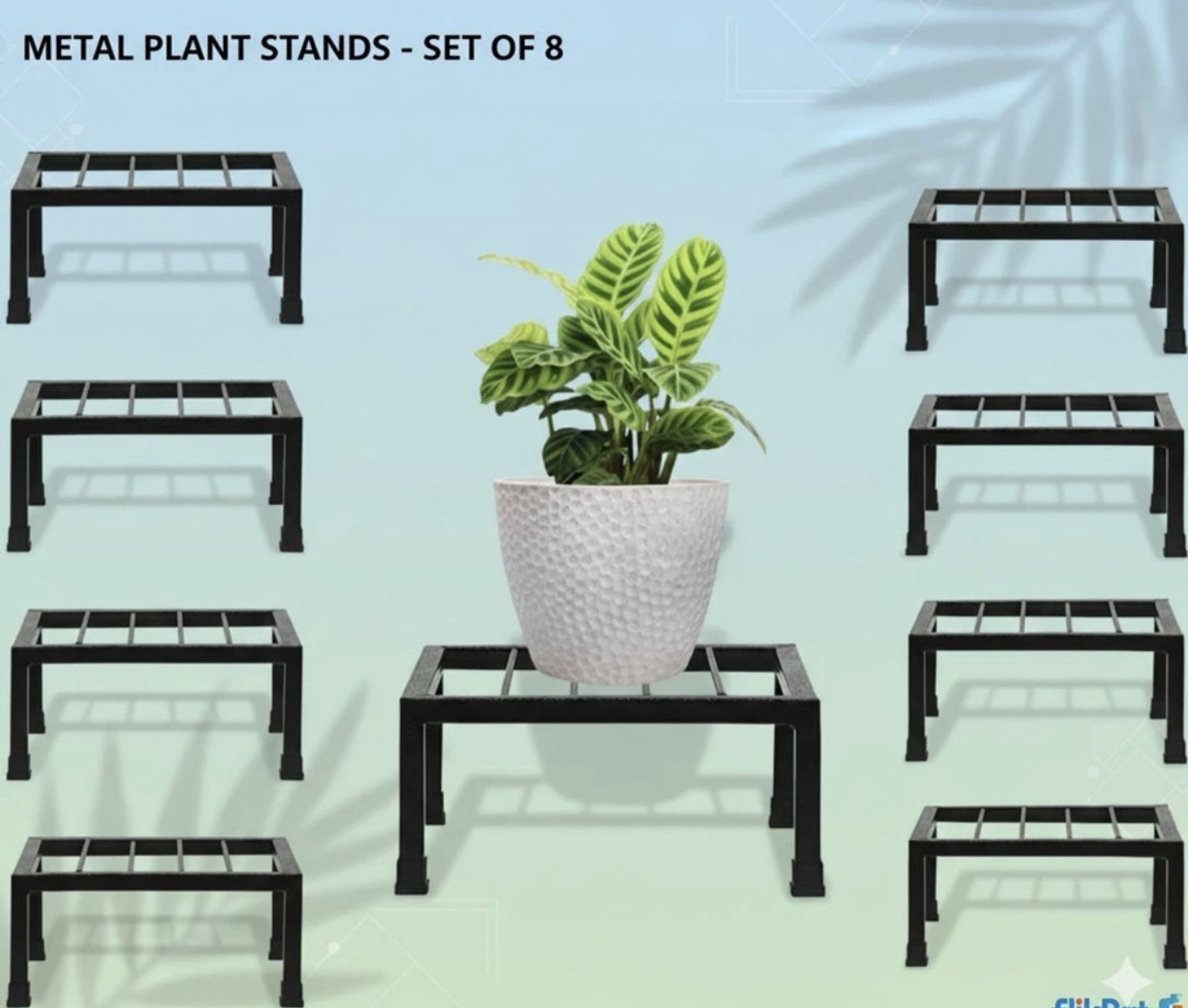 Image of Sapna Enterprises 2 Tier Metal Plant Stand for Indoor & Outdoor | Flower Pot Stand for Home Decor Plant Container Set (Metal)