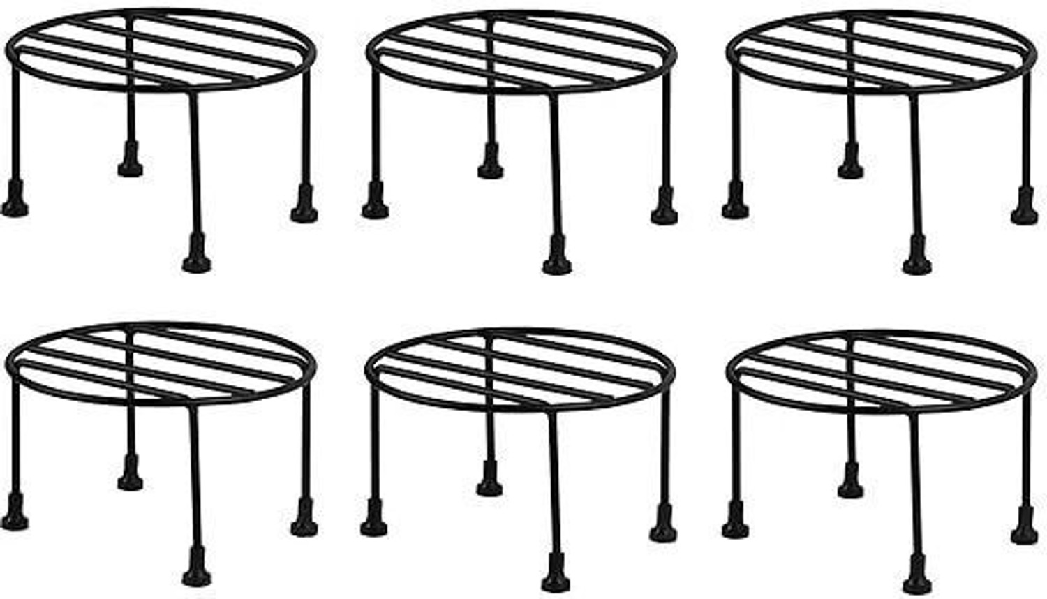 Image of WOZTI Rust Free Plant Stand, Flower Pot Stand, Balcony Pot Stand , Gamla Stand Plant Container Set (Pack of 10, Metal)