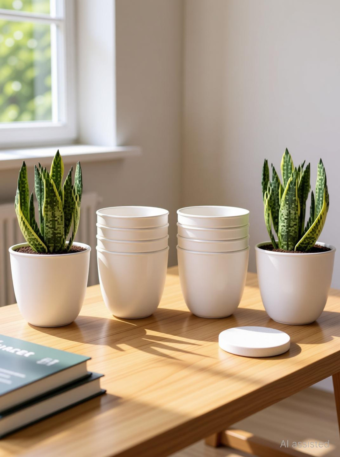 Image of Glastel Stylish sleek Indoor and Outdoor Flower Planter Pot po4 Plant Container Set (Pack of 4, Ceramic)