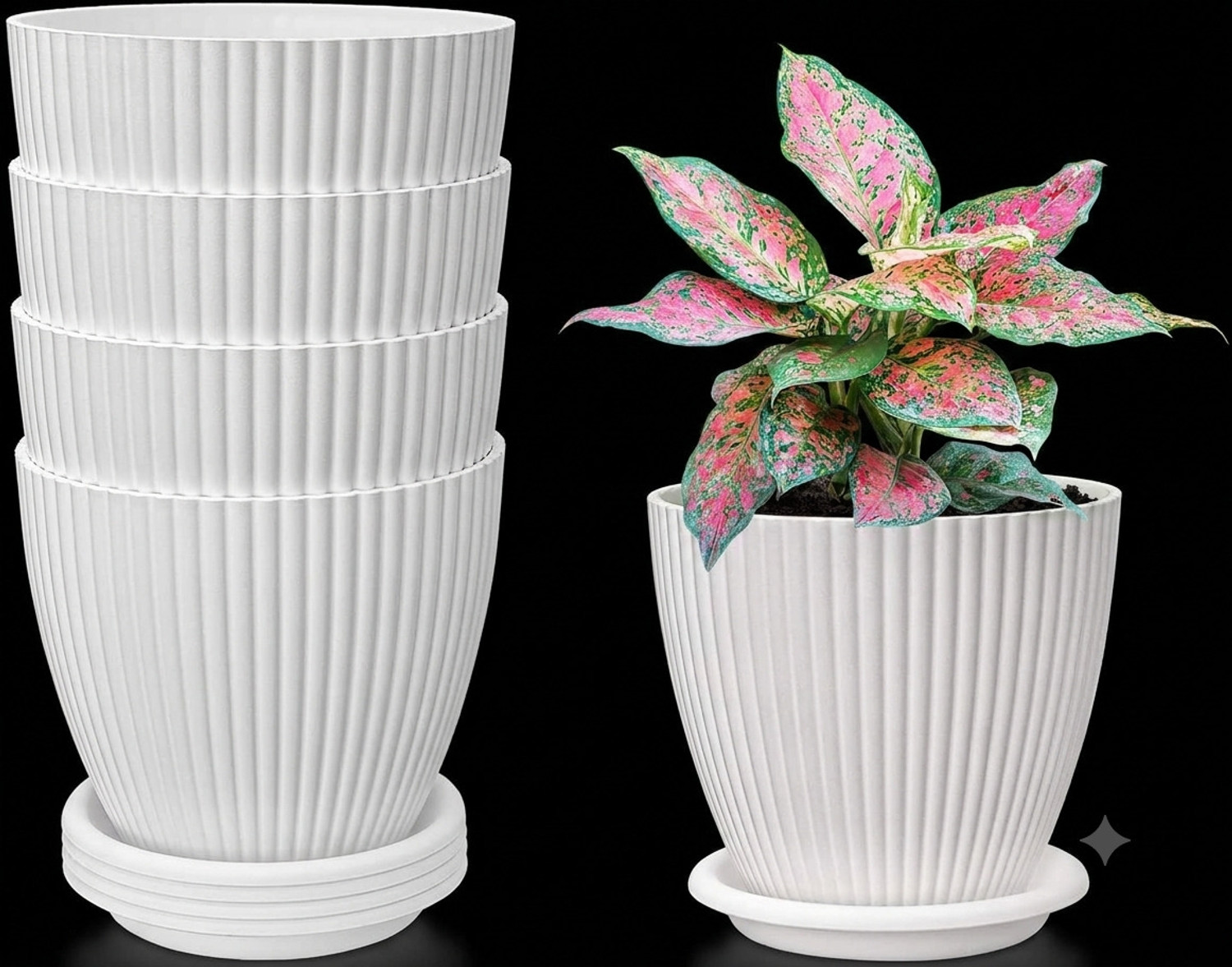 Image of WOZTI Rust Free Plant Stand, Flower Pot Stand, Balcony Pot Stand , Gamla Stand Plant Container Set (Pack of 10, Metal)