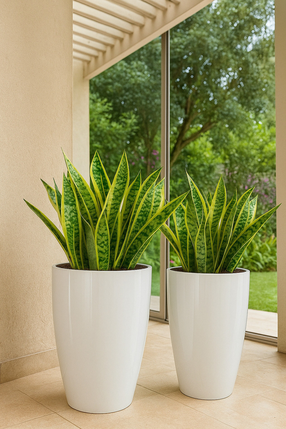 Image of UBBISKART HOUSEWARE Plastic Tower Pot 14 inch Green Flower Pots for Home Office Garden Balcony Plant Container Set (Pack of 2, Plastic)