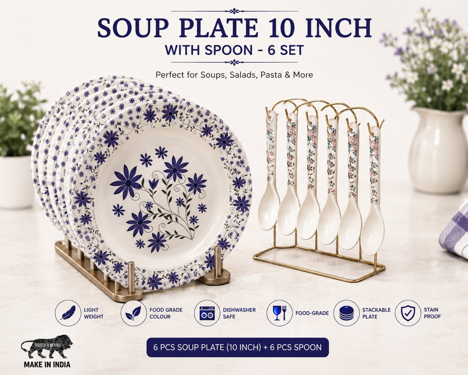 Image of BFAAST Mint Green Spiral Melamine Dinner Plates Set of 6, 11 Inch BPA Free Dinner Plate (Pack of 6, Microwave Safe)