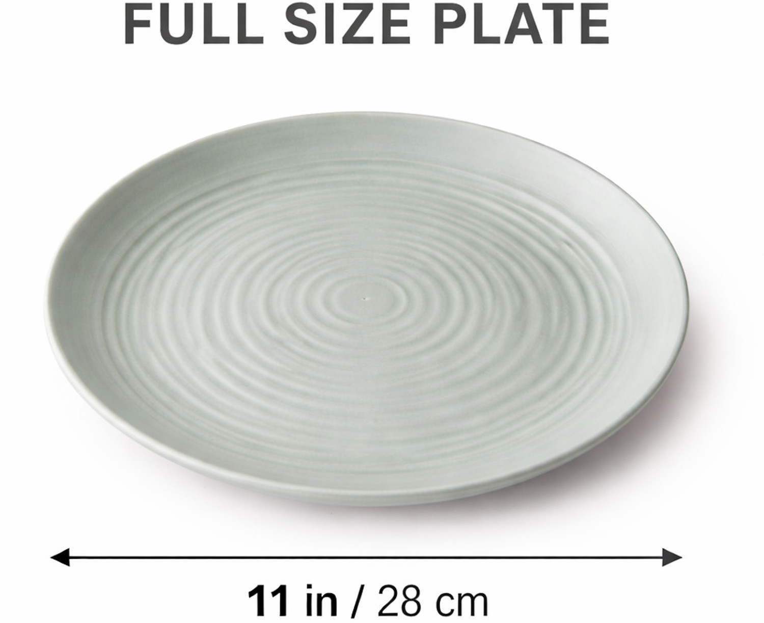 Image of BFAAST Mint Green Spiral Melamine Dinner Plates Set of 6, 11 Inch BPA Free Dinner Plate (Pack of 6, Microwave Safe)