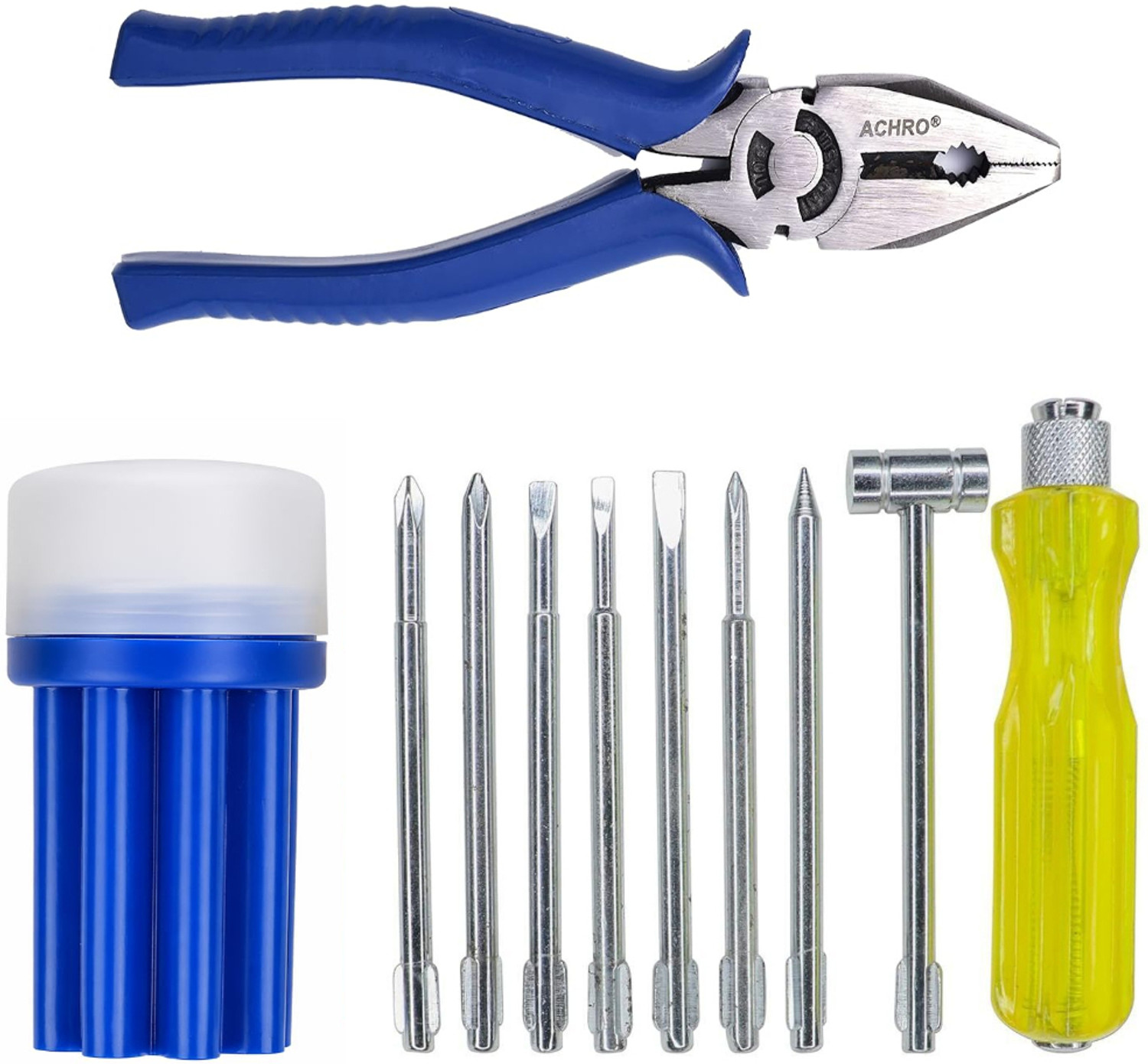 Image of Kshivi MULTIUSE REPAIR TOOL | 8IN1 SCREWDRIVER WITH 8INCH COMBINATION PLIER Combination Screwdriver (Pack of 9)