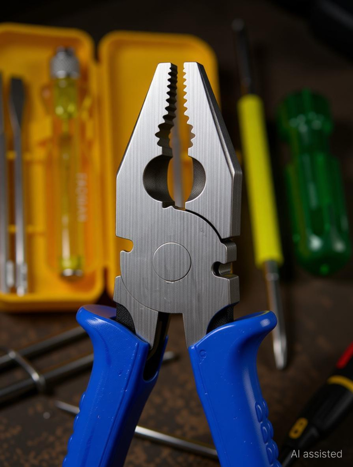 Image of GrabMoor 8 inchinch Plier with 6 Inch Nose Plier Wire Cutter Line Tester 2in1 Screwdriver Lineman Plier (Length : 8 inch)