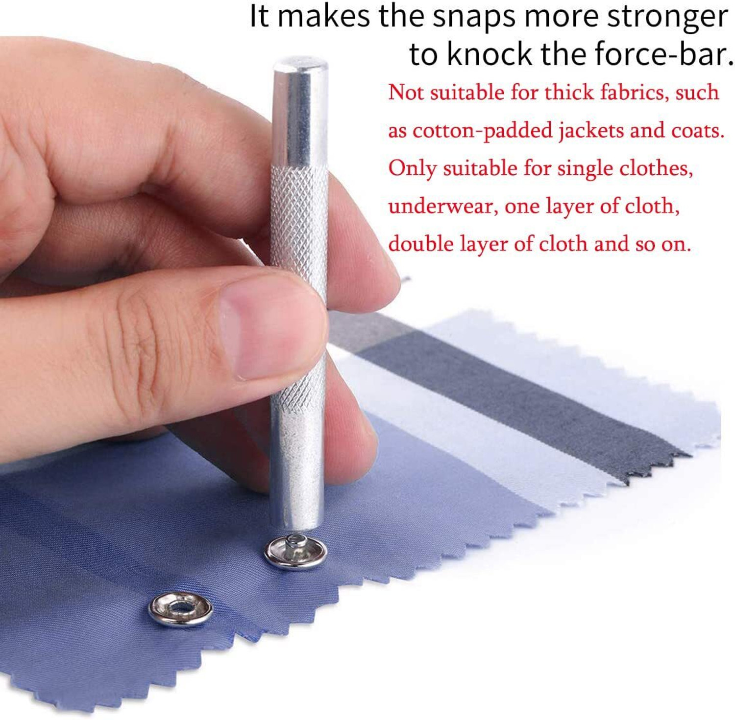 Image of SARVASHVATRENDS 200pc Thickened Snap Fasteners Kit, Snap Button Fastener, Snap Fastener Plier Metal Buttons (Pack of 200)