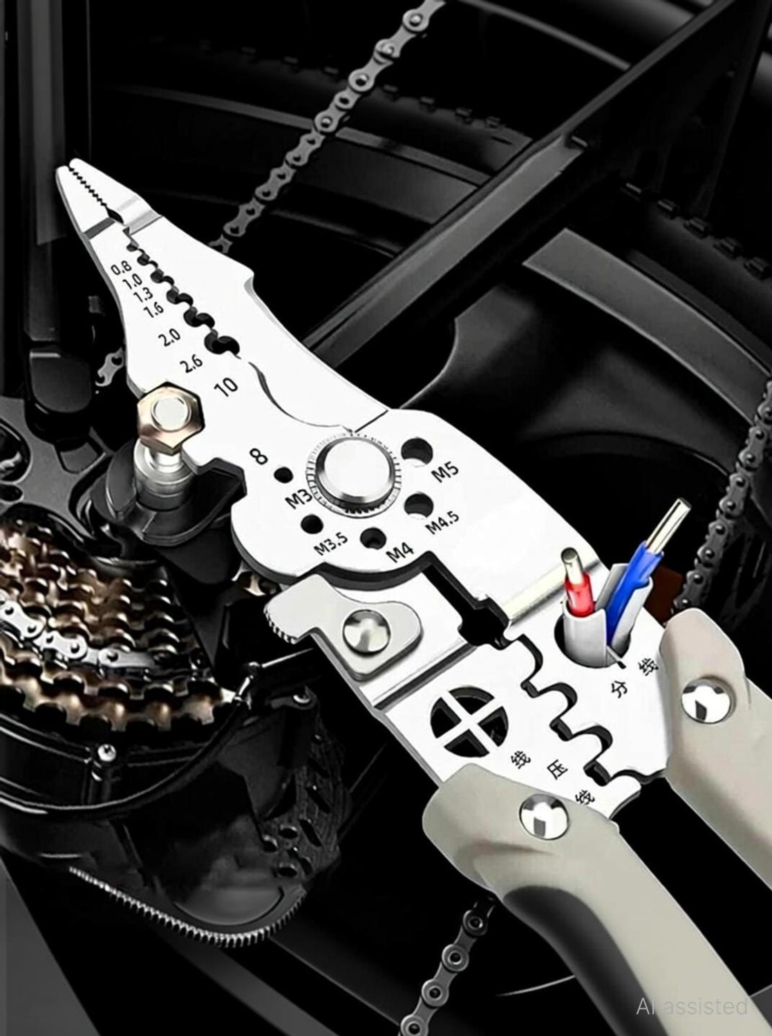 Image of Jiqop Multifunctional Wire Stripper Crimper Cable Cutter Professional Electrical Wire Stripping Tool Wire Cutter Wire Cutter