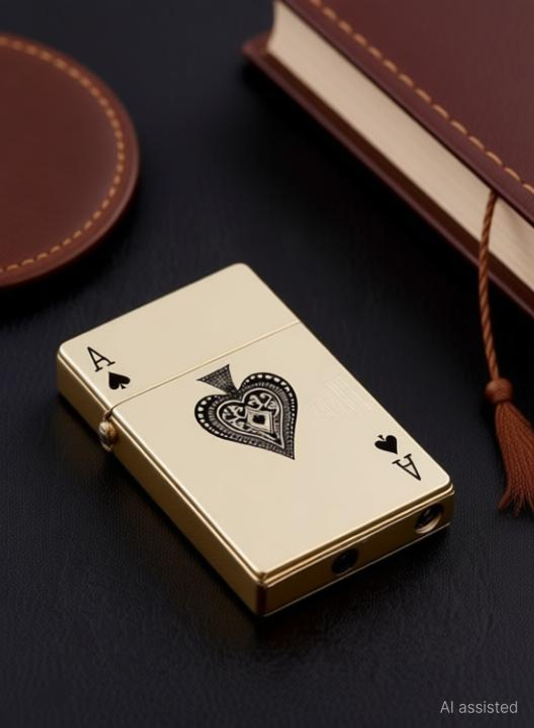 VIOVI Gold Metal Body Ekka Lighter with LED Green Jet Flame - Image 1