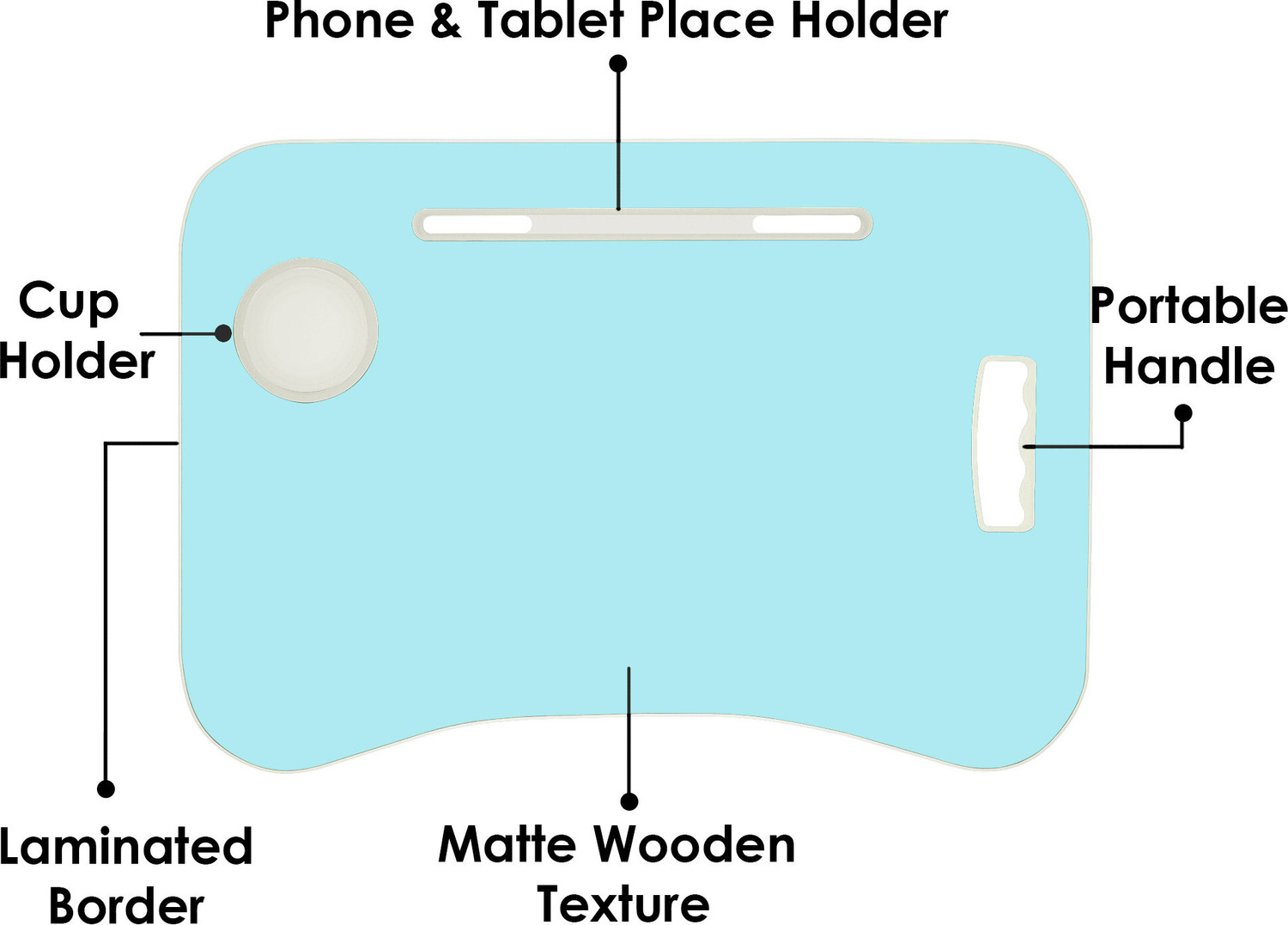 Image of Story@home LT4003 Wood Portable Laptop Table (Finish Color - Blue, Pre Assembled)
