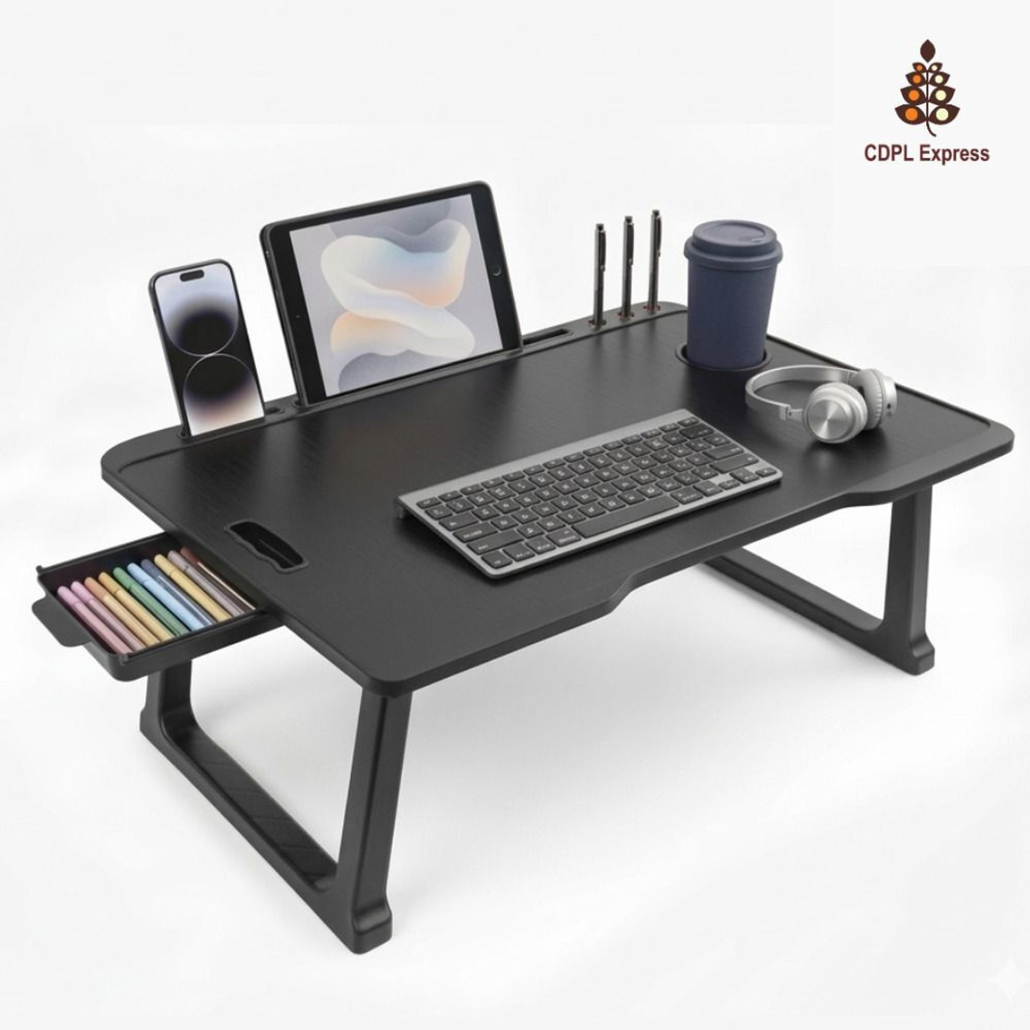 Image of CDPL Express CDPL Foldable Laptop Table Series Wood Portable Laptop Table (Finish Color - DOREMON, Pre Assembled)