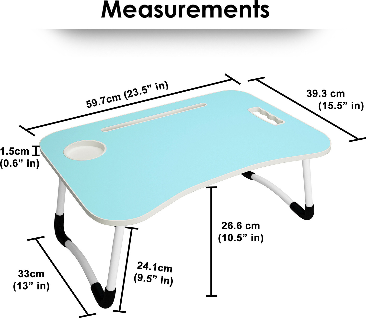 Image of Story@home LT4003 Wood Portable Laptop Table (Finish Color - Blue, Pre Assembled)