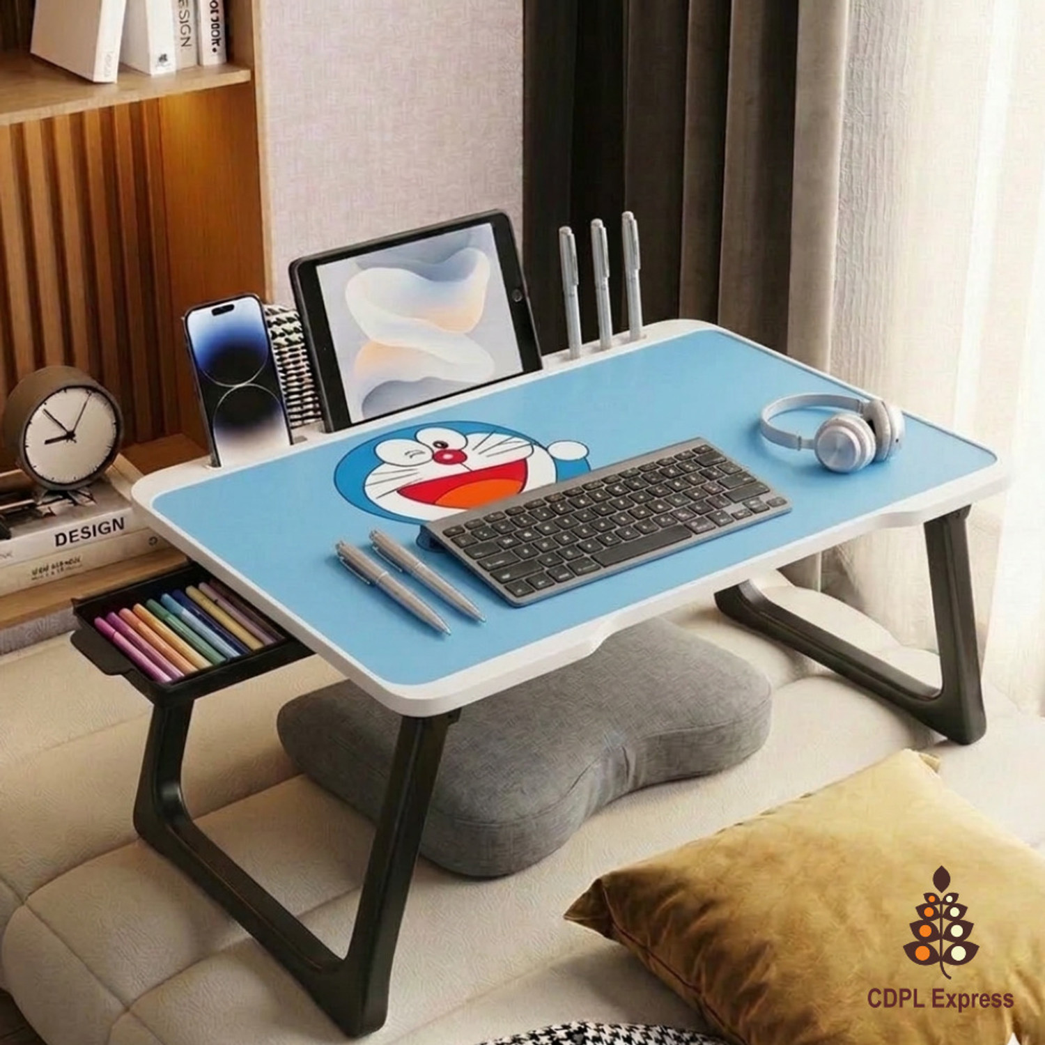 Image of CDPL Express CDPL Foldable Laptop Table Series Wood Portable Laptop Table (Finish Color - DOREMON, Pre Assembled)