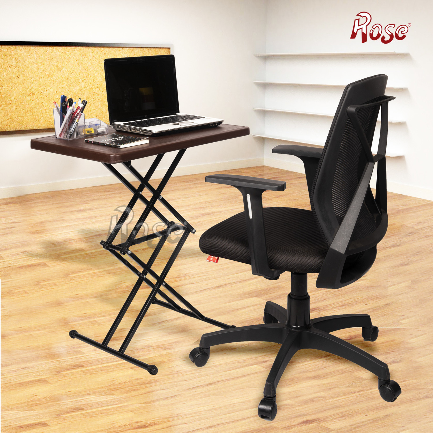 Rose Designer Chairs Wood Portable Laptop Table - Image 1