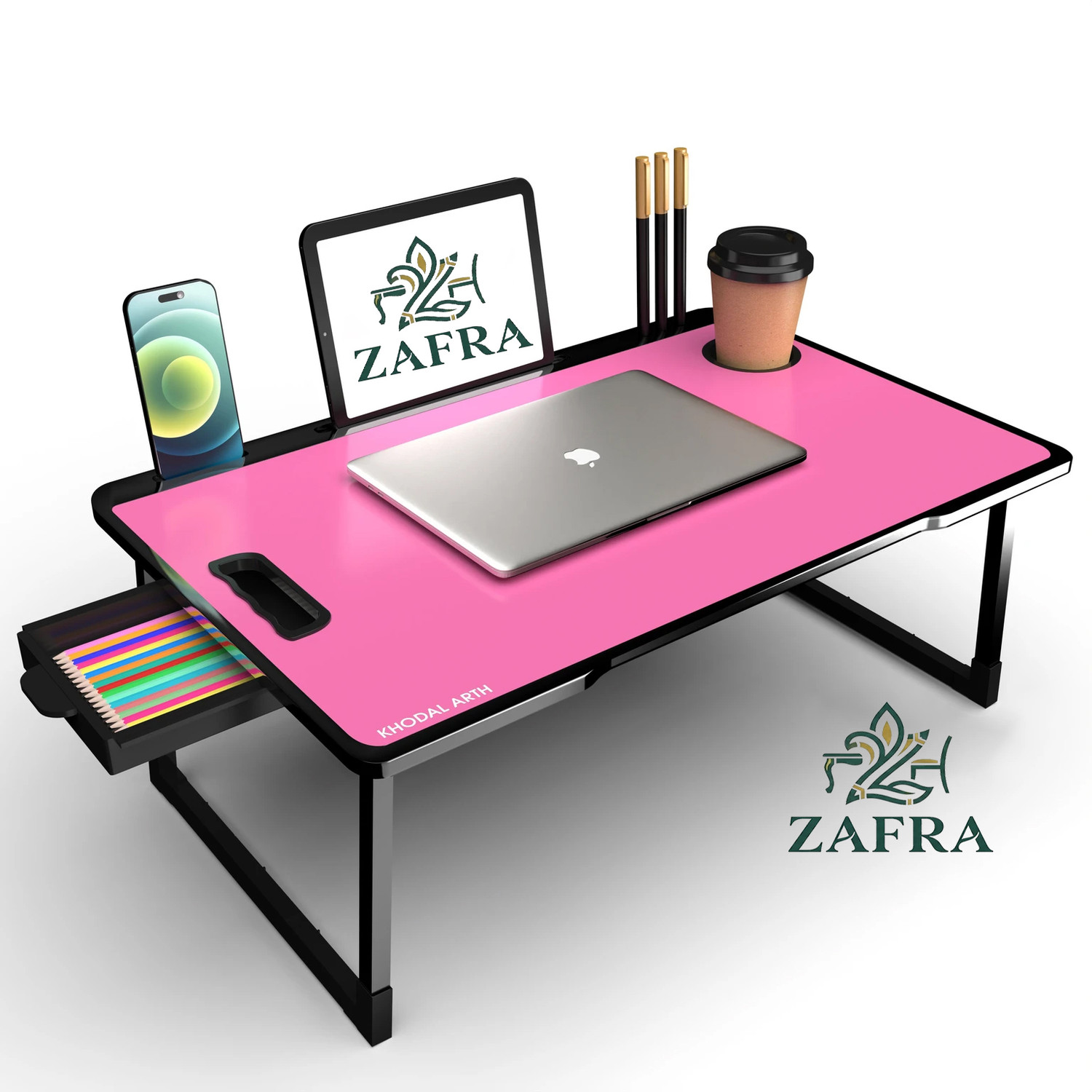 Image of hevenq Wood Portable Laptop Table (Finish Color - WOOD)