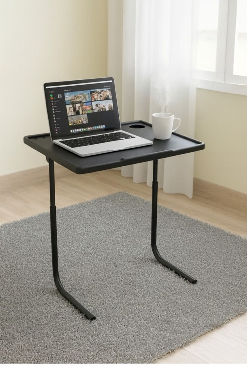 Image of sai praseeda Foldable Table, Study Table For Kids Adjustable Hight & Light Weight Plastic Portable Laptop Table (Finish Color - BLACK, DIY(Do-It-Yourself))