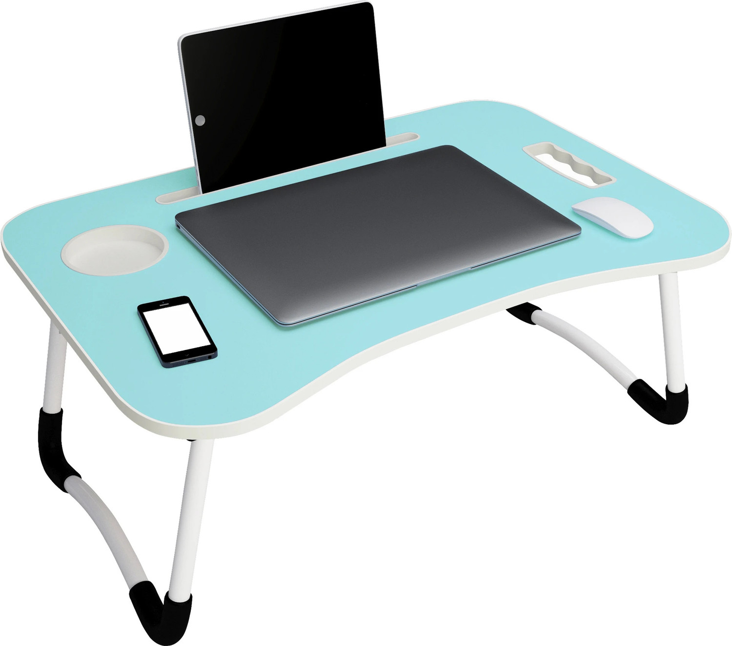 Image of Story@home LT4003 Wood Portable Laptop Table (Finish Color - Blue, Pre Assembled)