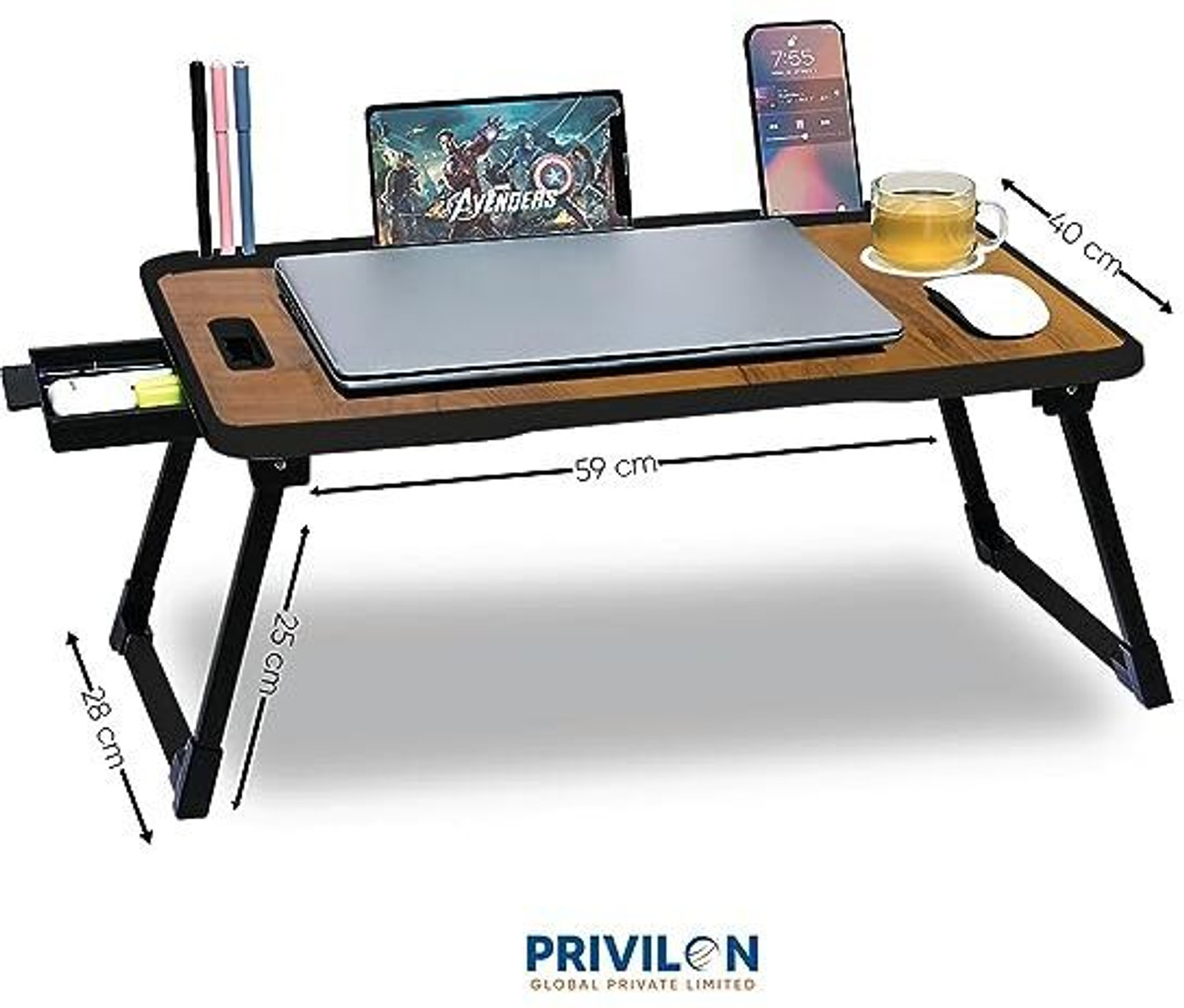 Image of CDPL Express CDPL Foldable Laptop Table Series Wood Portable Laptop Table (Finish Color - DOREMON, Pre Assembled)