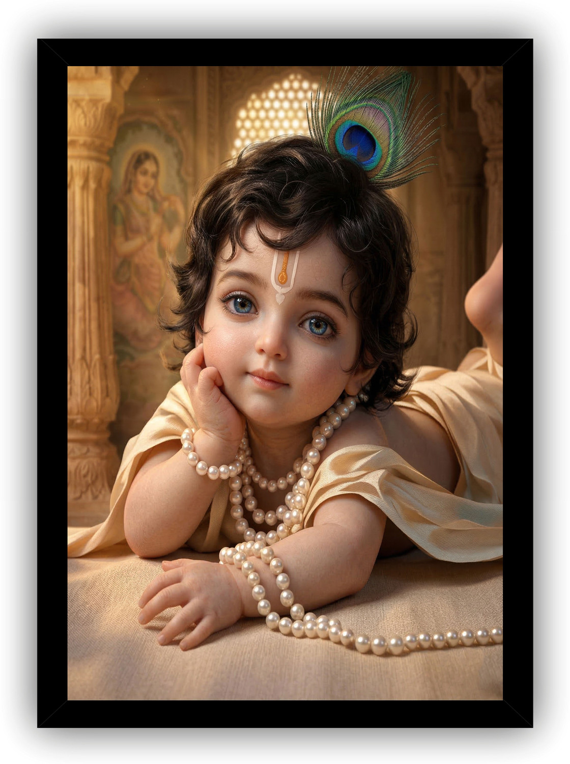 Image of insu lexit Beautiful Krishna Ji Wall Poster | Premium Paper Print | Home & Office Decoration Photographic Paper (18 inch X 12 inch)