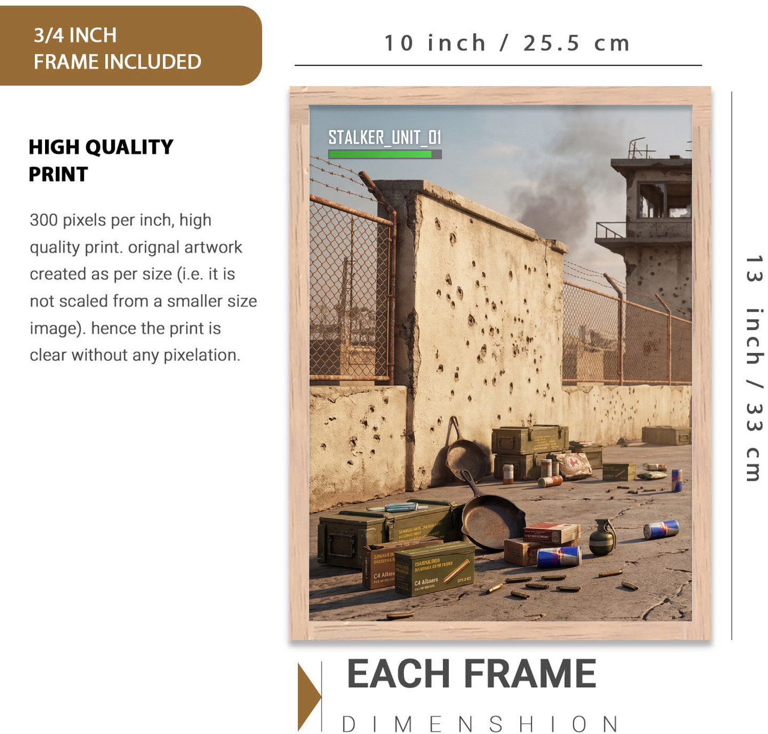 Image of Moderngallerymart Yanveer Big Aesthetic BGMI Gaming Wall Art Canvas with Natural Wood Frame | Preparation, Combat & Winner Winner Chicken Dinner 3 Panel Poster for Bedroom, Living Room, Office, Gaming Room & Gamer Setup Decor Fine Art Print (13 inch X 10 inch)