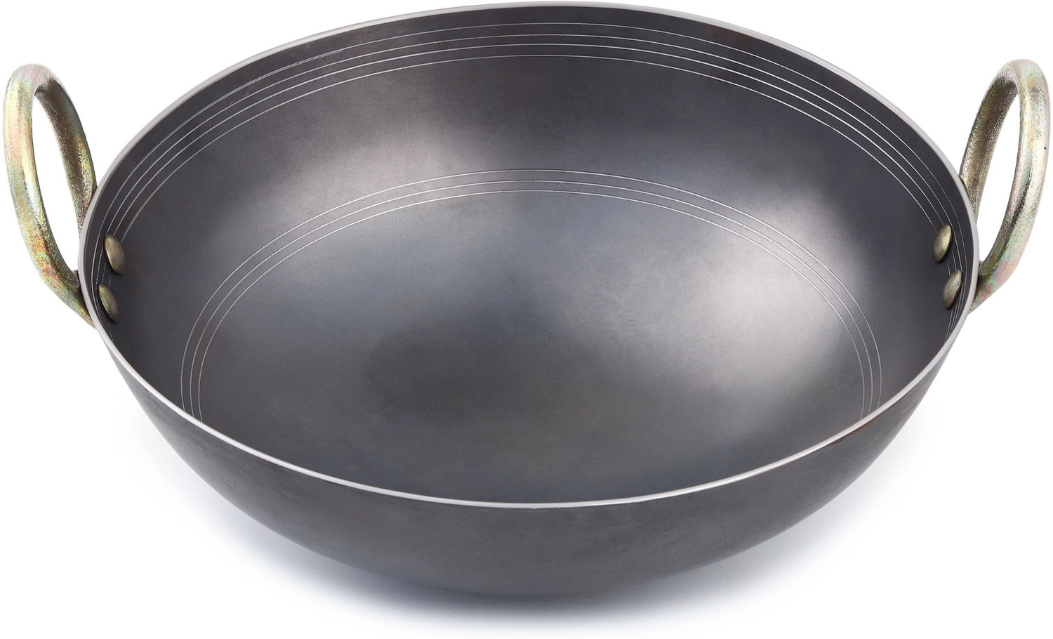 Image of TheBartanBazzar Kadhai 30 cm diameter with Lid 4.5 L capacity (Iron, Non-stick, Induction Bottom)