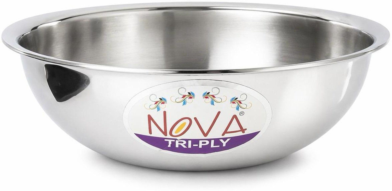Image of NIRLON Triply Stainless Steel Cookware Tope /Patila 20cm Tope /Bhagona /Patila 3.1 L capacity 20 cm diameter (Triply, Non-stick, Induction Bottom)