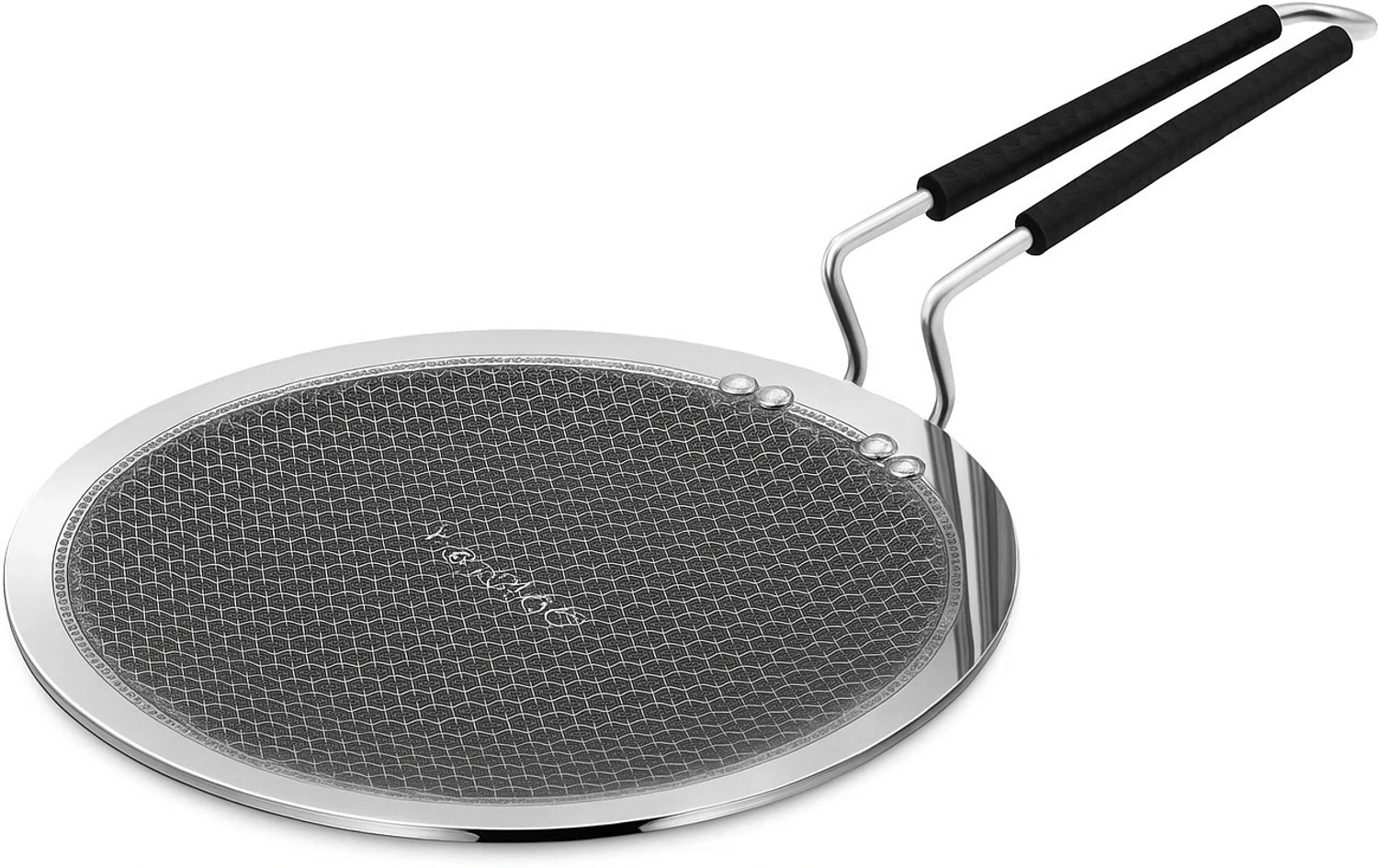 Image of Papaya Triply Honeycomb Chapati Tawa | 2-Year Warranty | Metal Spoon Friendly Tawa 25 cm diameter (Triply, Non-stick, Induction Bottom)