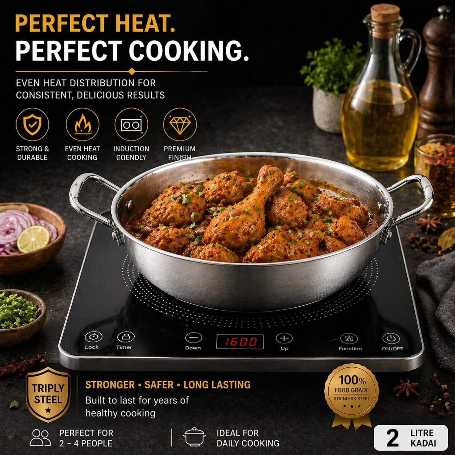 Image of Baltra 2400 W Infrared Cooktop Touch Panel, Jog Dial (Black, BIC-162, Magic)