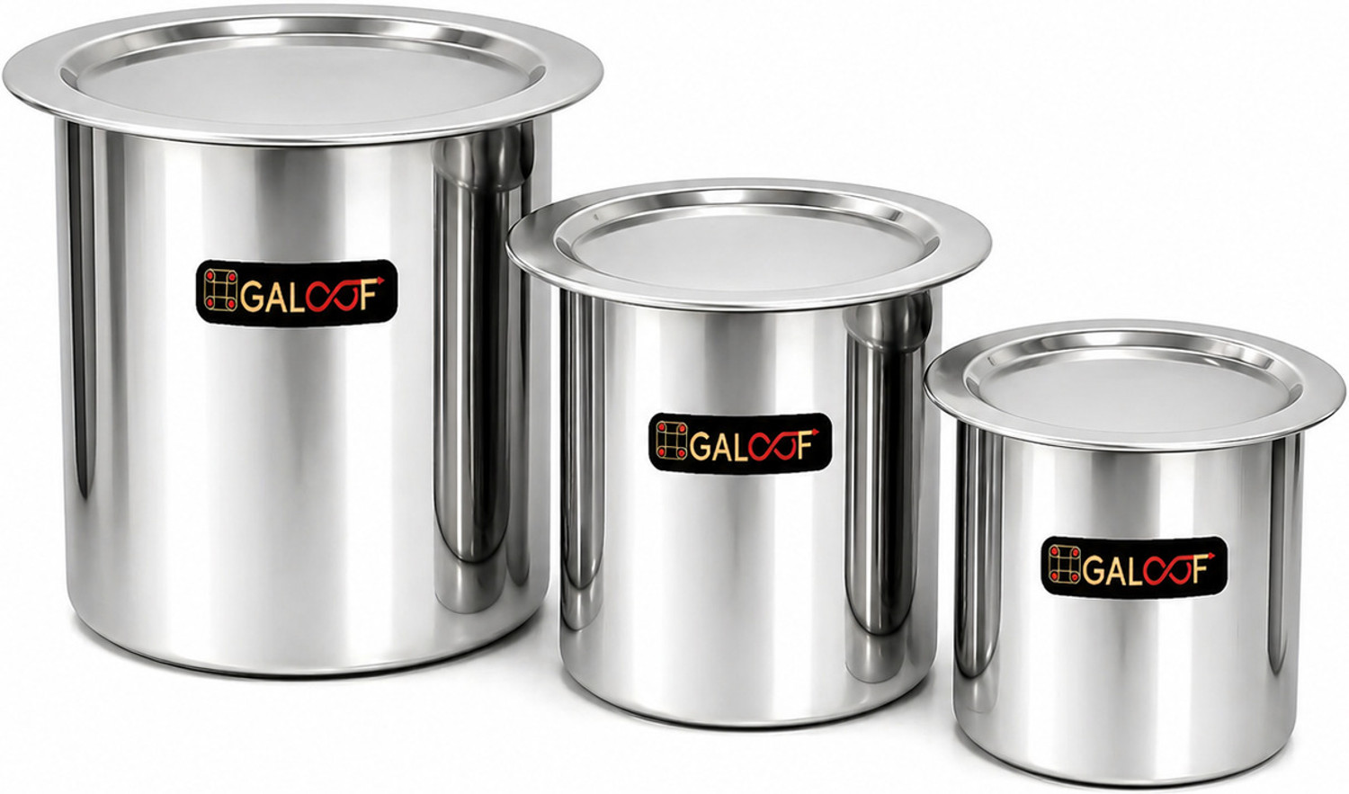 Image of CraftedCutlery Heavy Stainless Steel Tope With Lid | Bhagola | Patila | Flat Bottom Tope 2.5 L capacity 22 cm diameter (Stainless Steel, Induction Bottom)