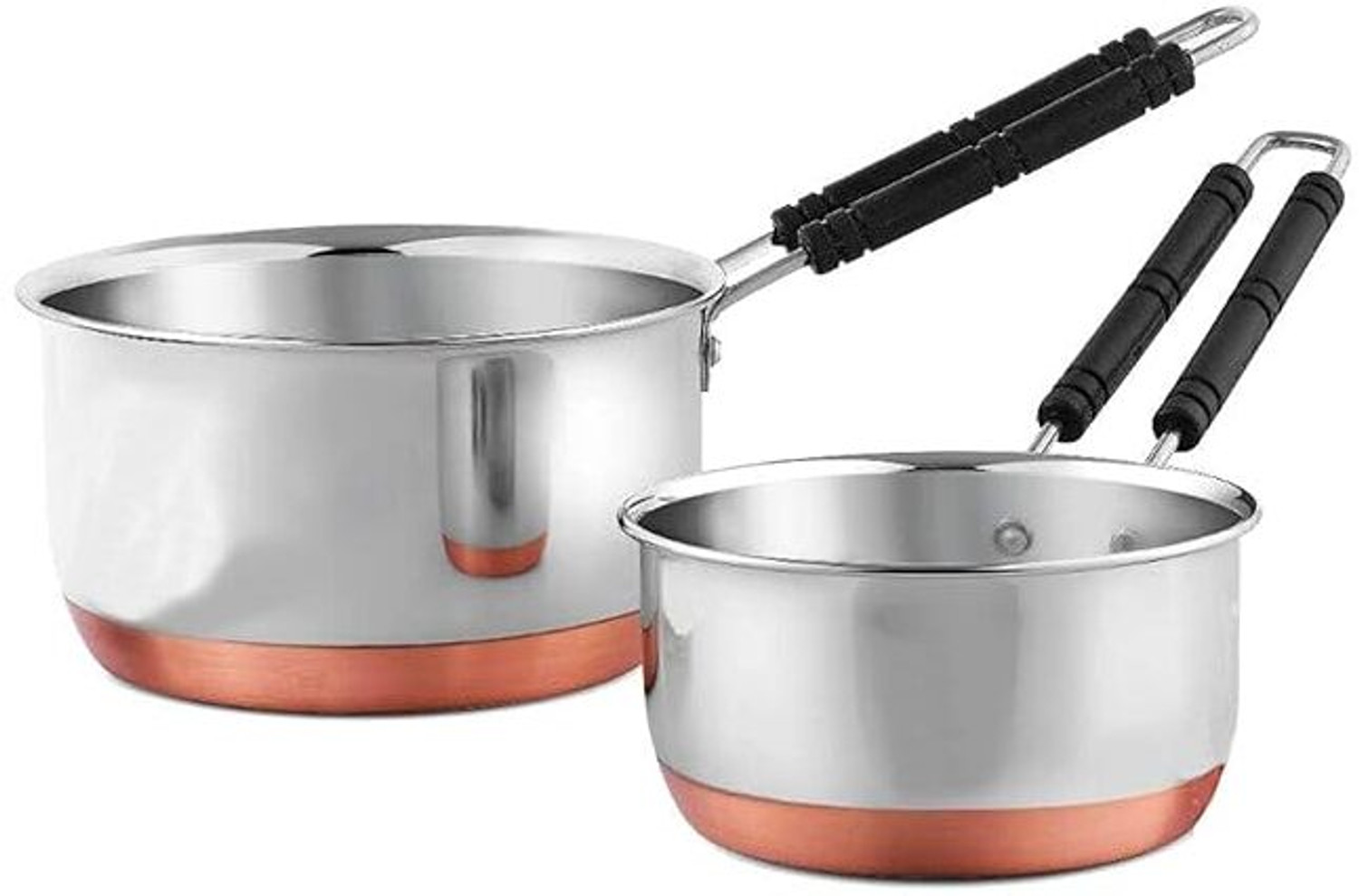 Image of GALOOF Stainless Steel Copper bottom Sauce Pan / MILK PAN / TEA PAN Capacity:-1L Sauce Pan 15.5 cm diameter 1 L capacity (Stainless Steel)