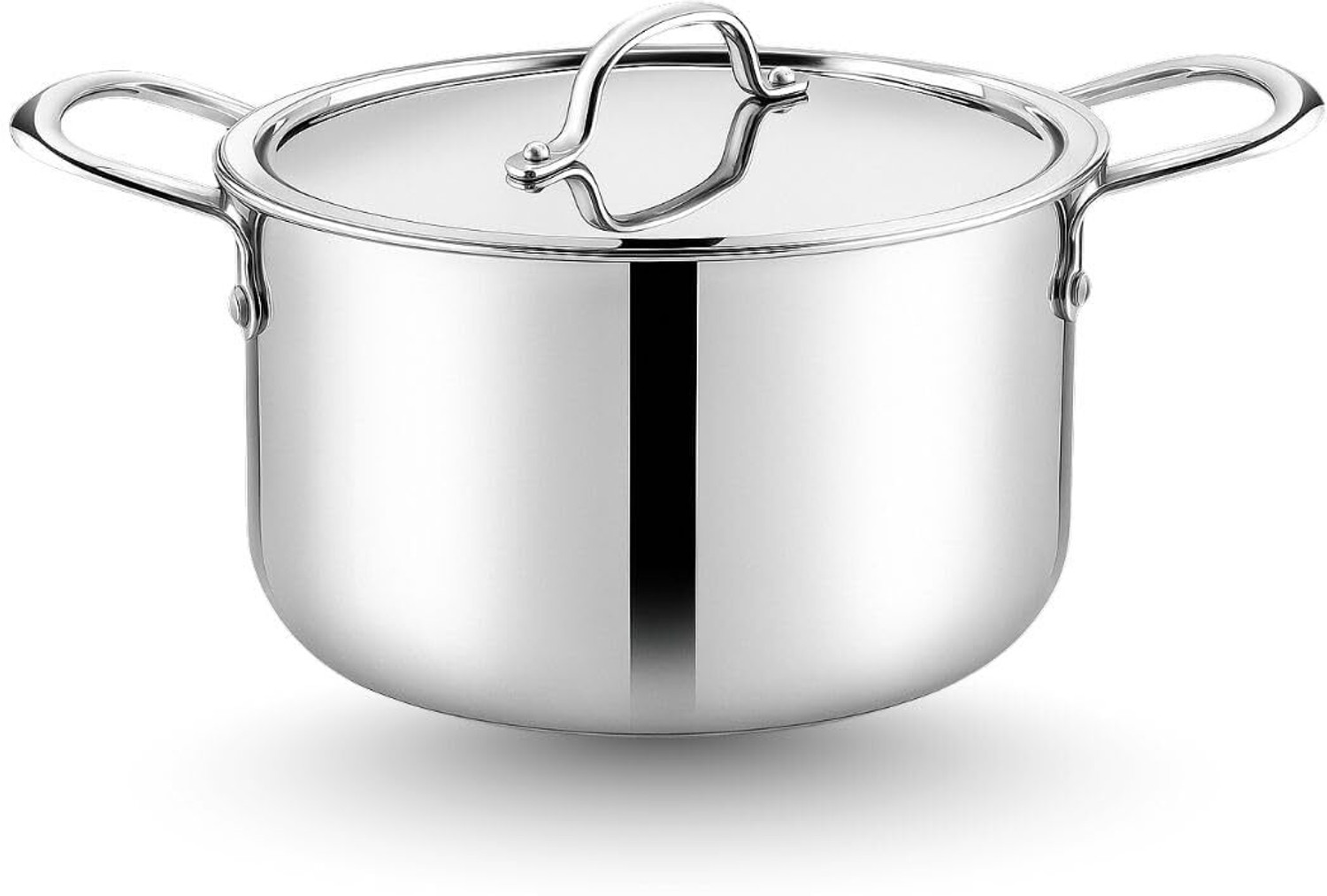 Image of NSVL Triply Stainless Steel Tope with Lid Tope /Bhagona /Patila with Lid 4.2 L capacity 22 cm diameter (Triply, Induction Bottom)