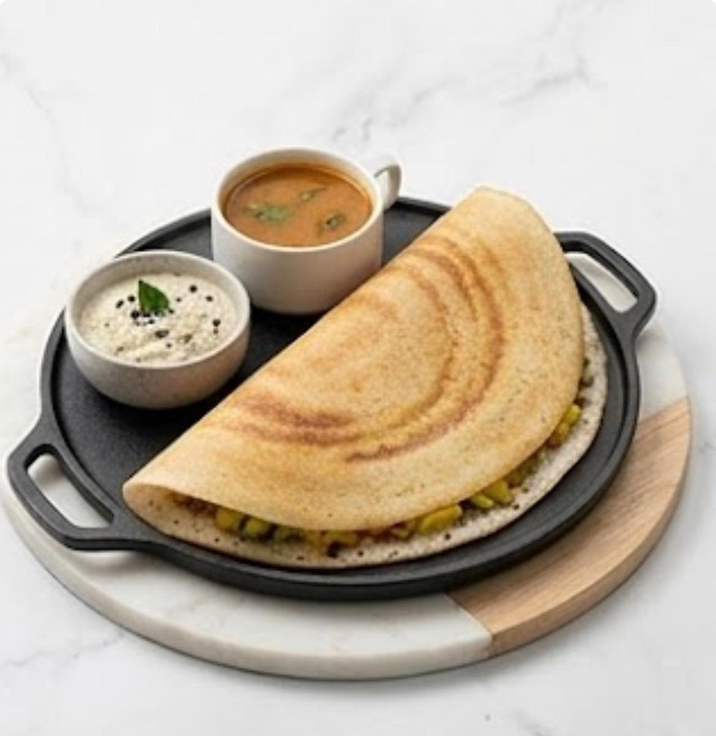 Image of VARUDI cast iron appam pan appe maker cast iron 12 cavity induction base non stick Pot 30 cm diameter 12 L capacity (Cast Iron, Non-stick, Induction Bottom)