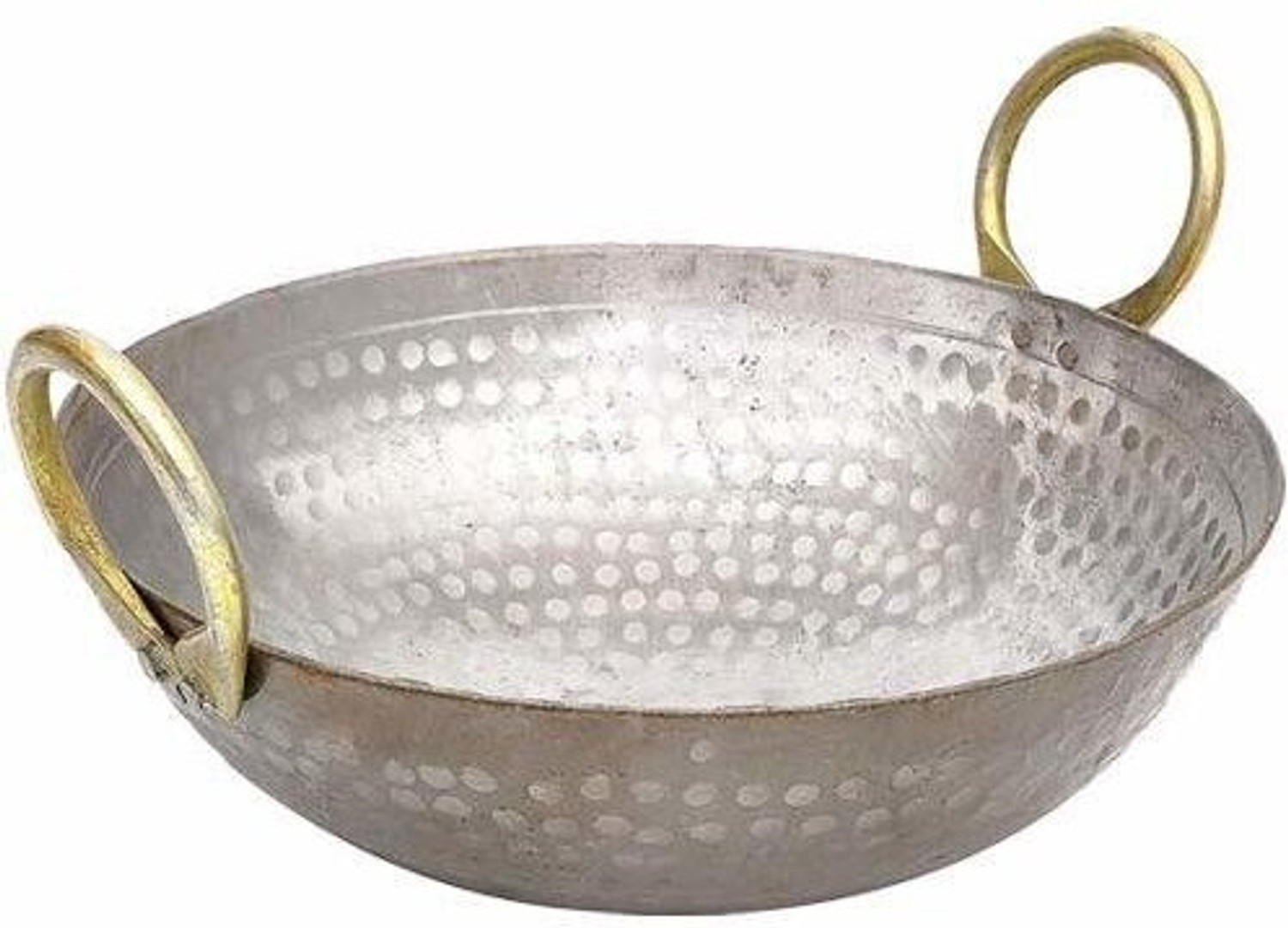 Image of PTR Hammered Iron Kadhai with Handle - Food-Grade Iron for Healthy Cooking (5L) Kadhai 33 cm diameter 5 L capacity (Iron)