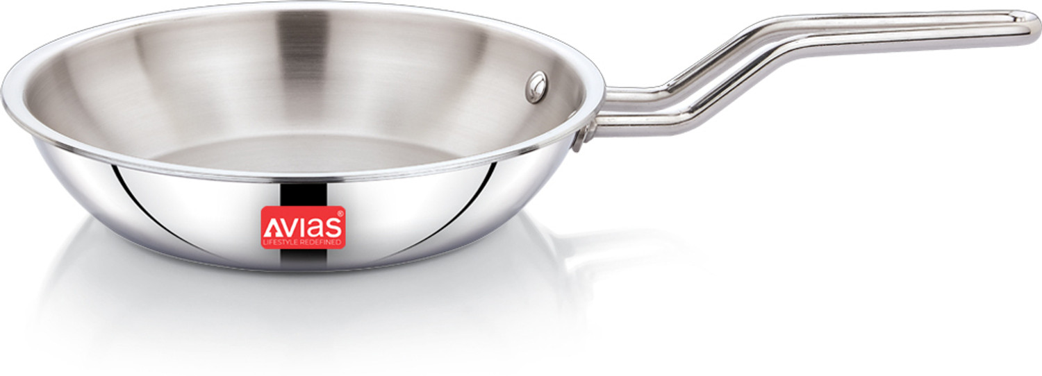 Image of AVIAS IB Belly Cookpot with Glass Lid /Gas Stove Friendly /Rust-Resistant Cookware Pot 18 cm diameter 2.25 L capacity with Lid (Stainless Steel, Induction Bottom)