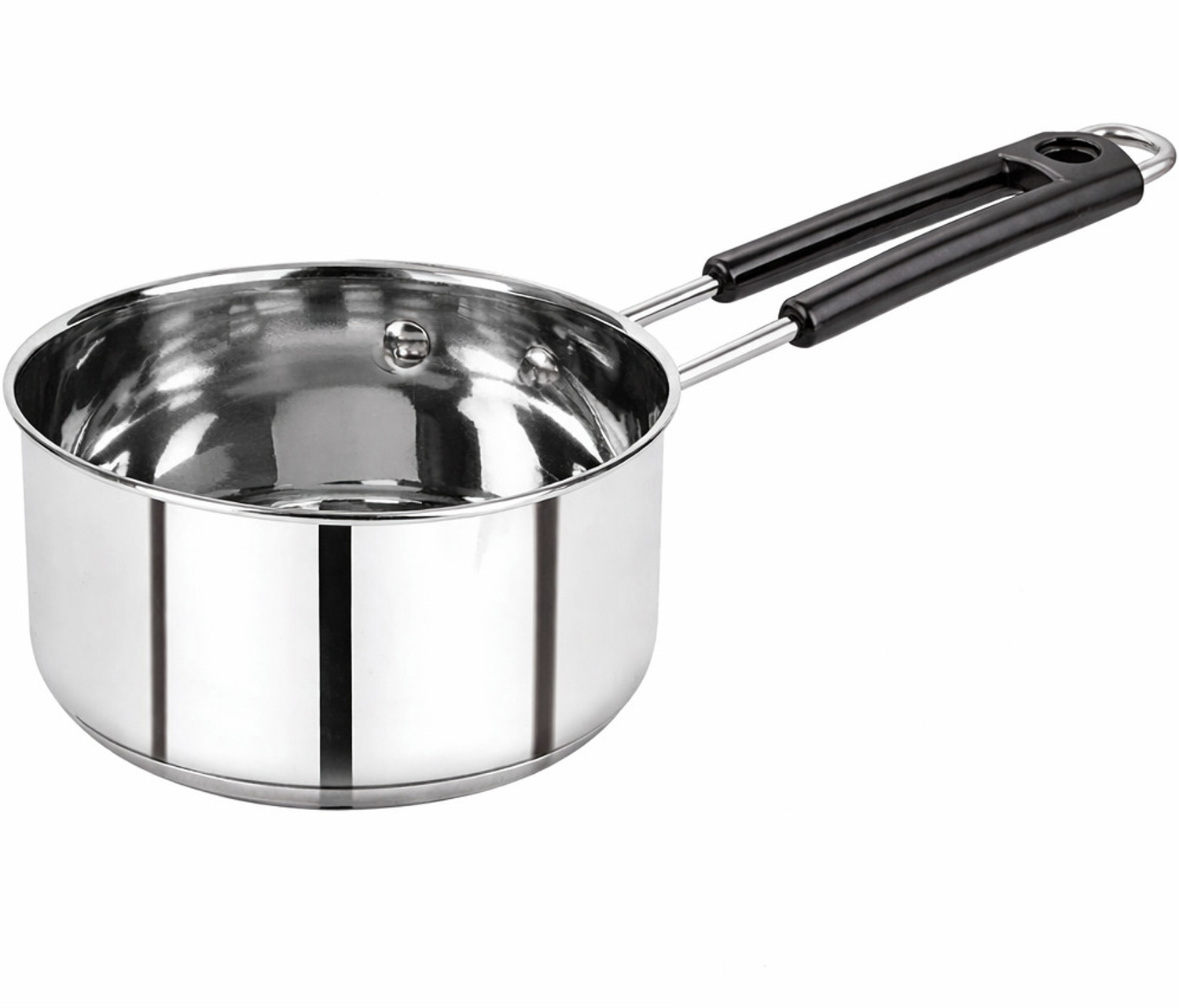 Image of BERTOL KITCHENWARE Stainless Steel Flat Base Belly Saucepan With Steel Lid Sauce Pan 18 cm diameter with Lid 1.5 L capacity (Stainless Steel)