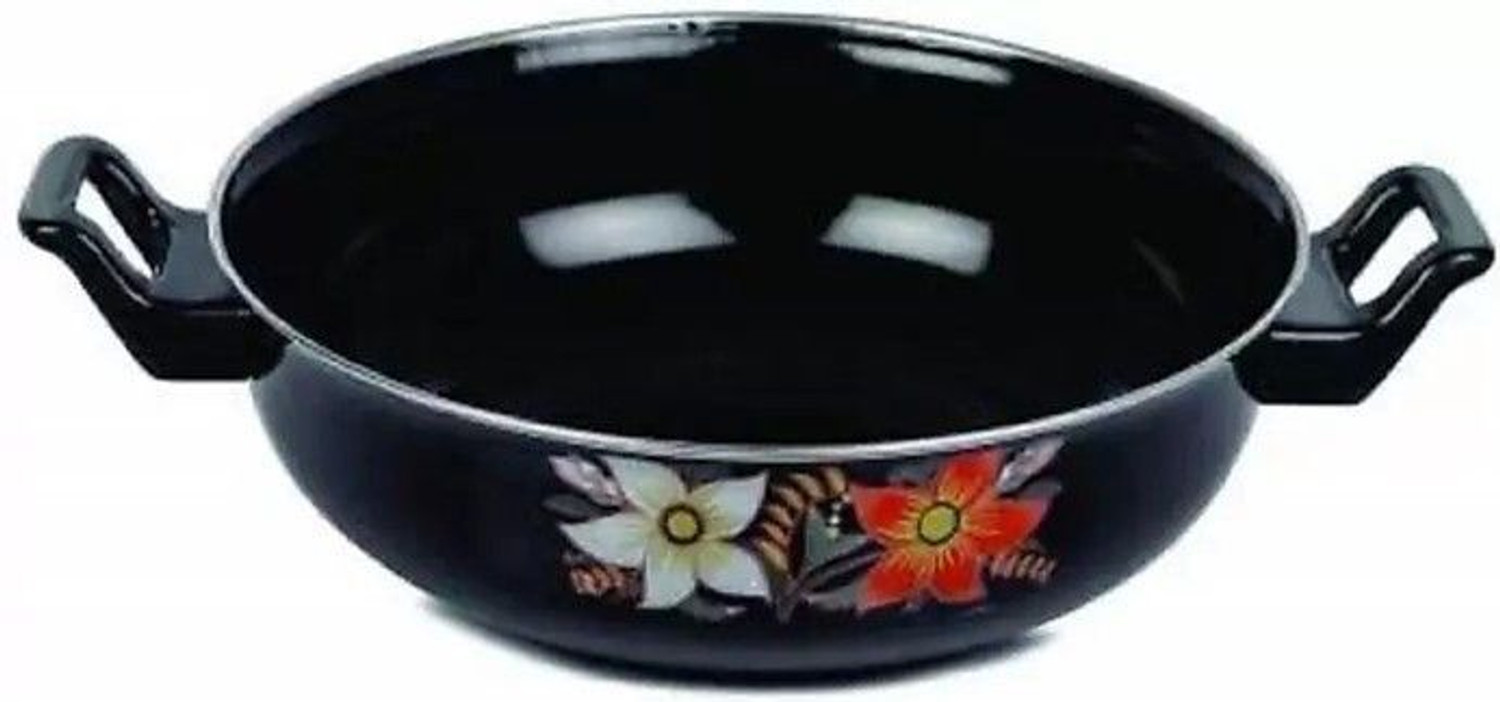 Image of SIWAAN Stylist 4L Deep Kadhai Kadhai 28 cm diameter 4 L capacity (Cast Iron, Non-stick, Induction Bottom)