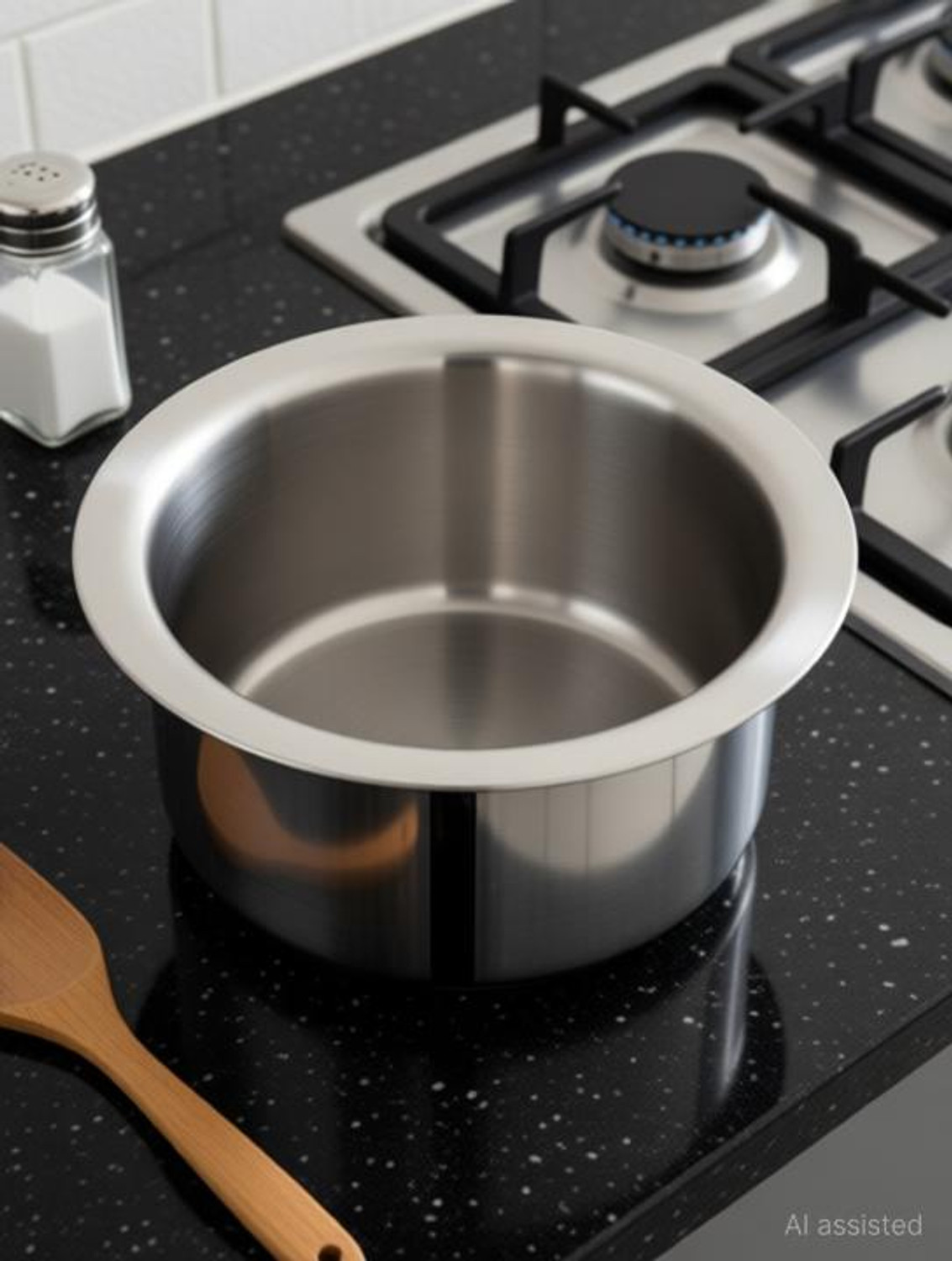 Image of NSVL Triply Stainless Steel Tope with Lid Tope /Bhagona /Patila with Lid 1 L capacity 14 cm diameter (Triply, Induction Bottom)