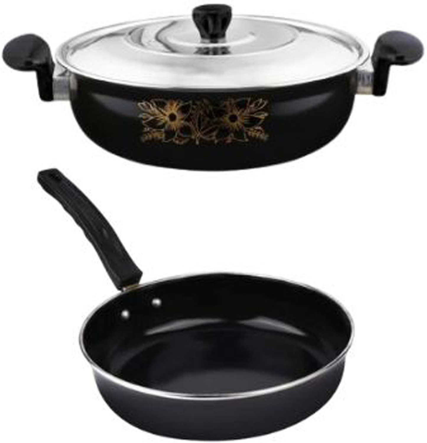 Image of AVIAS IB Belly Cookpot with Glass Lid /Gas Stove Friendly /Rust-Resistant Cookware Pot 18 cm diameter 2.25 L capacity with Lid (Stainless Steel, Induction Bottom)