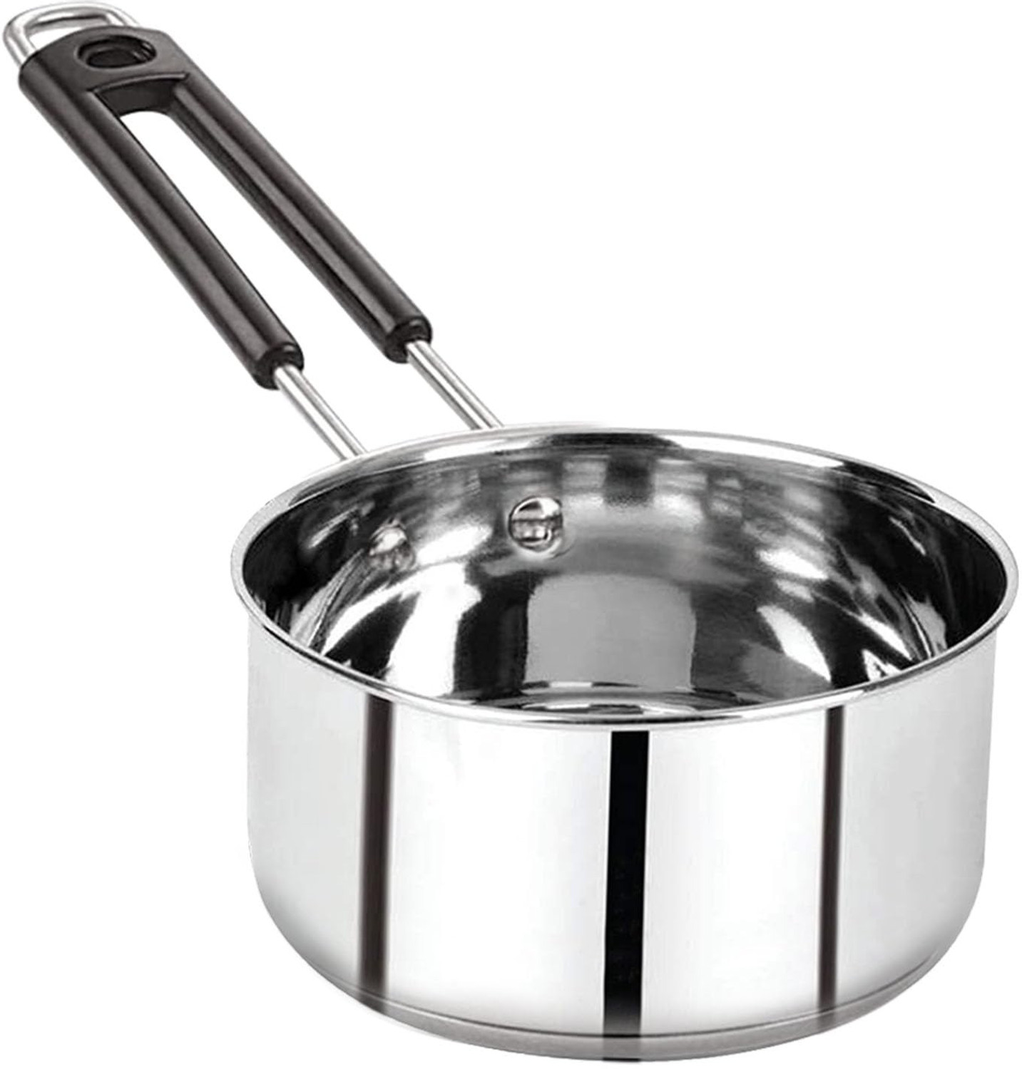 Image of BERTOL KITCHENWARE Stainless Steel Flat Base Belly Saucepan With Steel Lid Sauce Pan 18 cm diameter with Lid 1.5 L capacity (Stainless Steel)