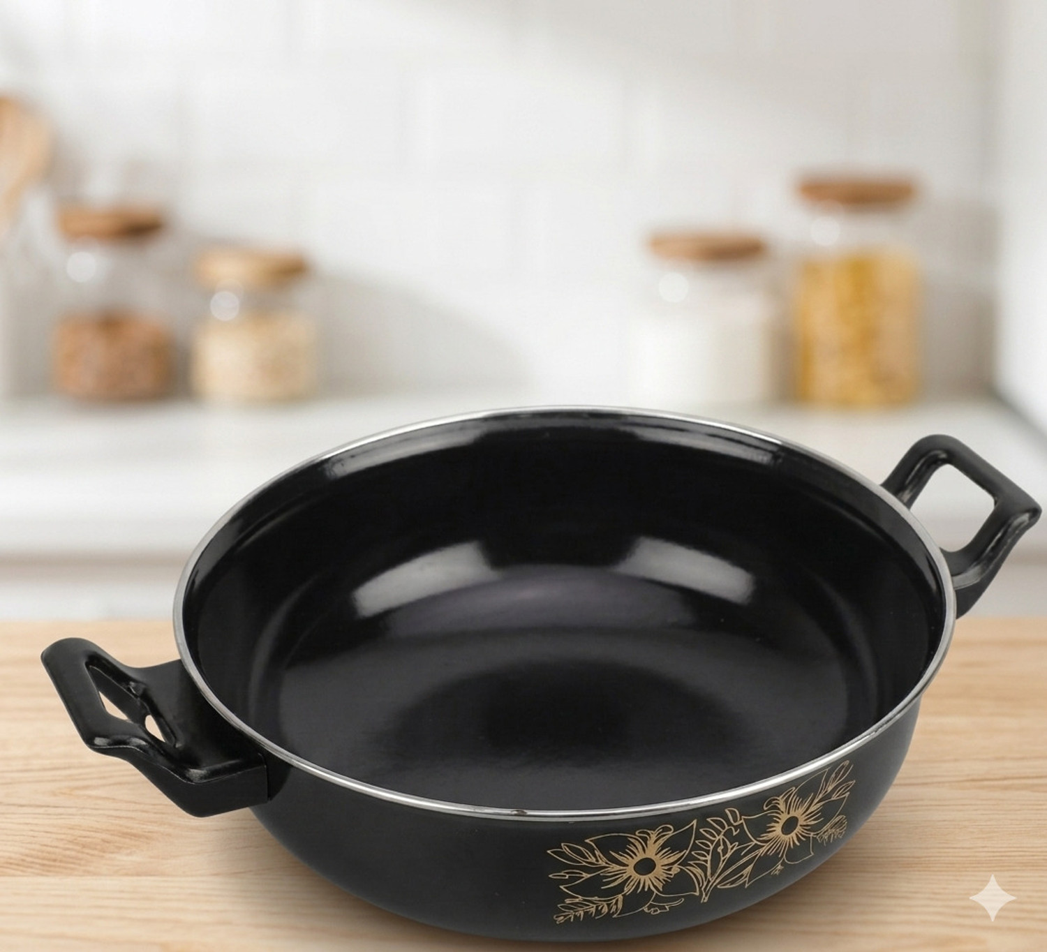 Image of Kashvi Premium Kadhai Kadhai 26 cm diameter 3.5 L capacity (Cast Iron, Non-stick, Induction Bottom)