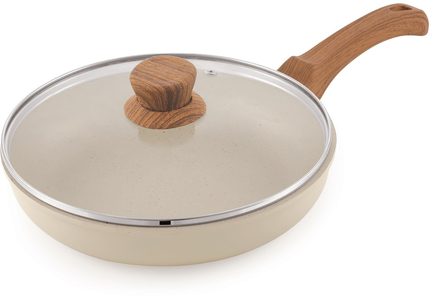 Image of ANJALI DAL12 Appa Patra Diamond Series, Black Tawa 25 cm diameter with Lid (Hard Anodised, Non-stick, Induction Bottom)