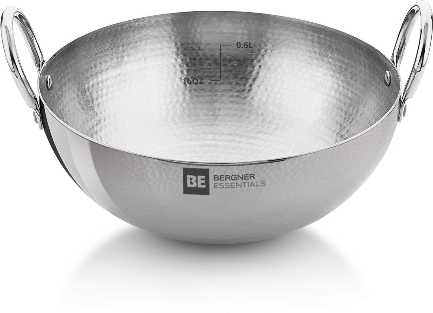 Image of BERGNER BE Bergner Essentials Kadhai 14 cm diameter 0.59 L capacity (Stainless Steel, Induction Bottom)
