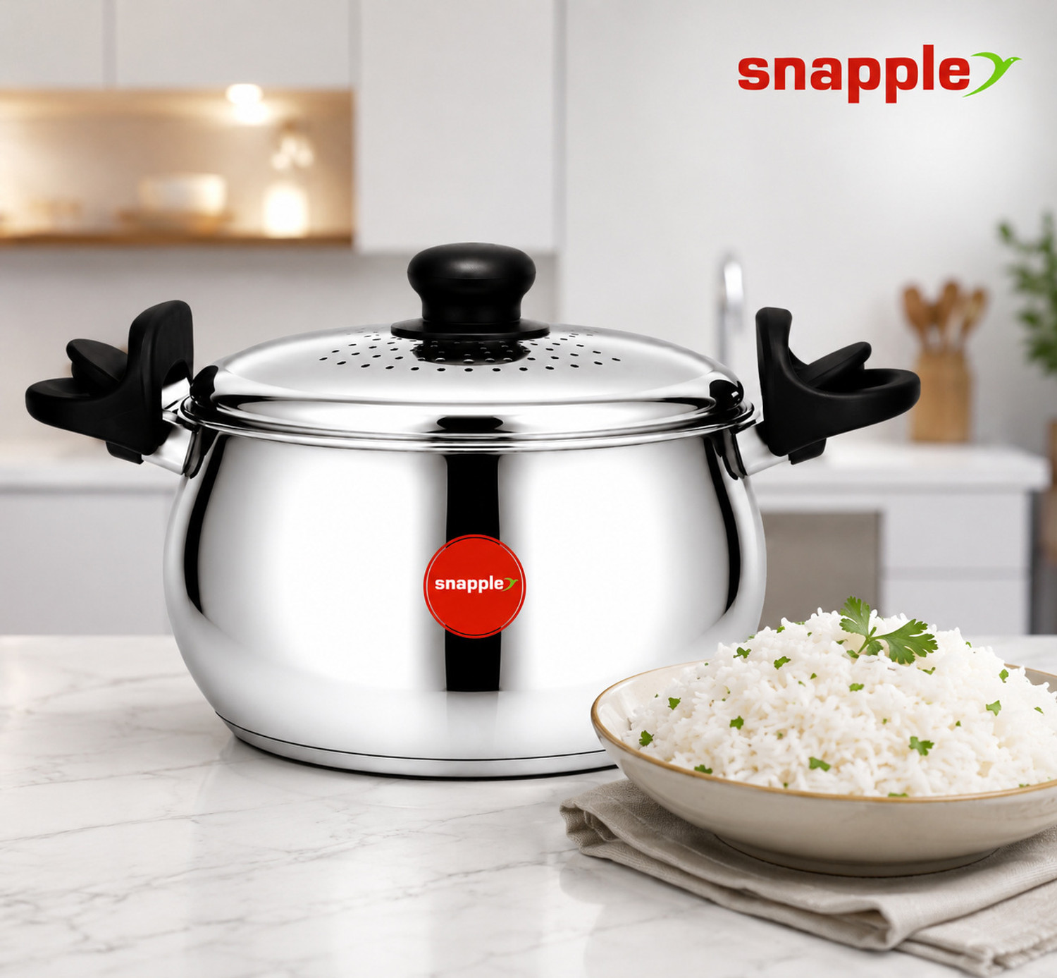 Image of NIRLON Triply Stainless Steel Cookware Tope /Patila 20cm Tope /Bhagona /Patila 3.1 L capacity 20 cm diameter (Triply, Non-stick, Induction Bottom)