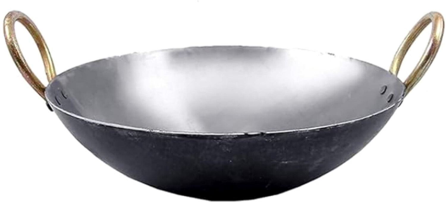 Image of TheBartanBazzar Kadhai 30 cm diameter with Lid 4.5 L capacity (Iron, Non-stick, Induction Bottom)