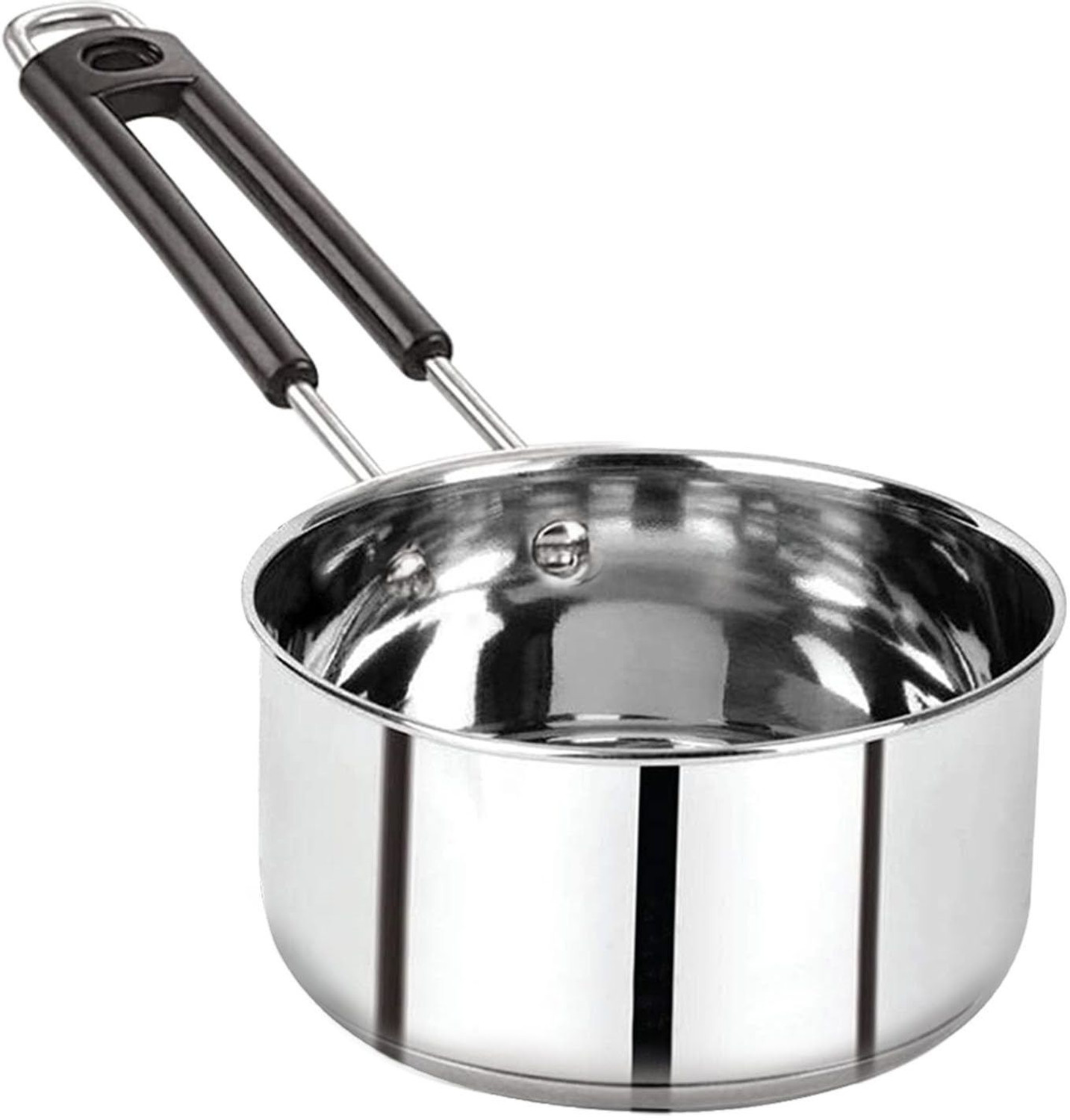 Image of BERTOL KITCHENWARE Stainless Steel Flat Base Belly Saucepan With Steel Lid Sauce Pan 18 cm diameter with Lid 1.5 L capacity (Stainless Steel)