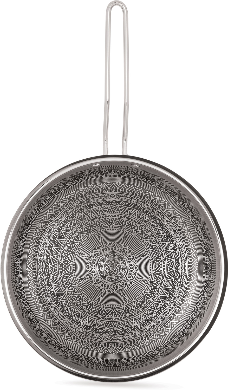 Image of ANJALI DAL12 Appa Patra Diamond Series, Black Tawa 25 cm diameter with Lid (Hard Anodised, Non-stick, Induction Bottom)